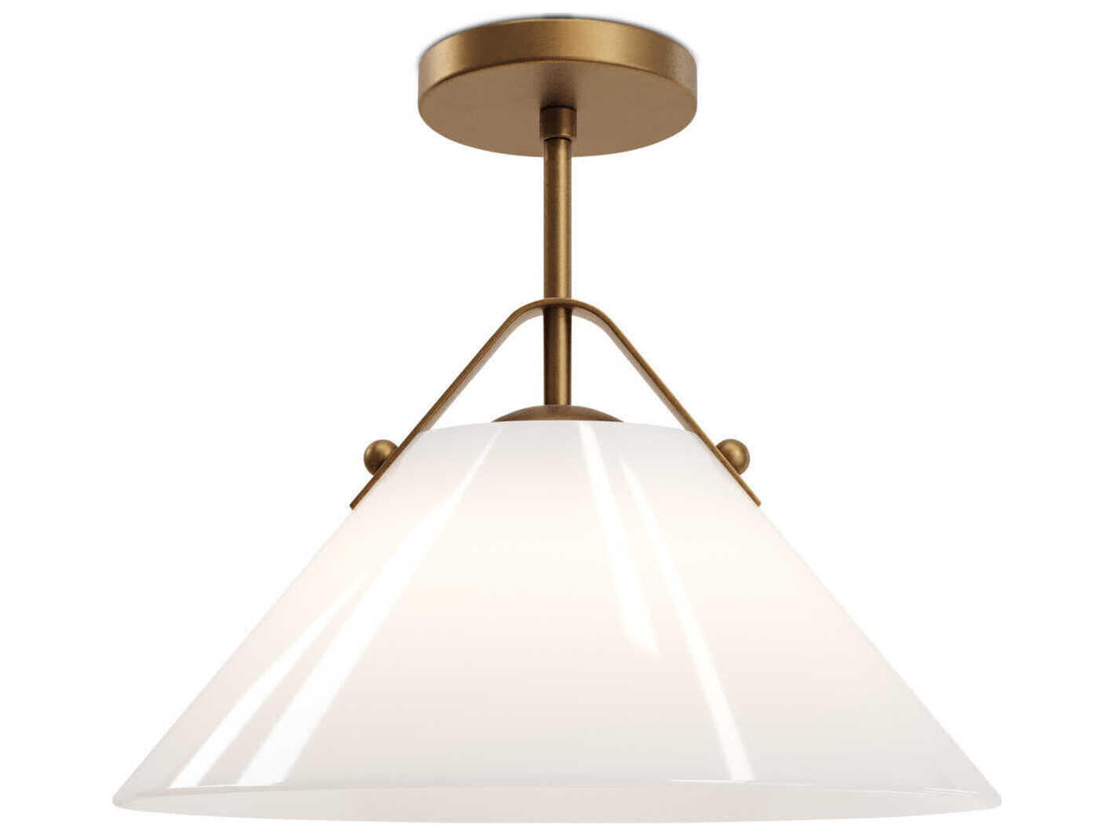 Currey & Company Bronwen 1-Light Antique Brass Semi Flush Mount