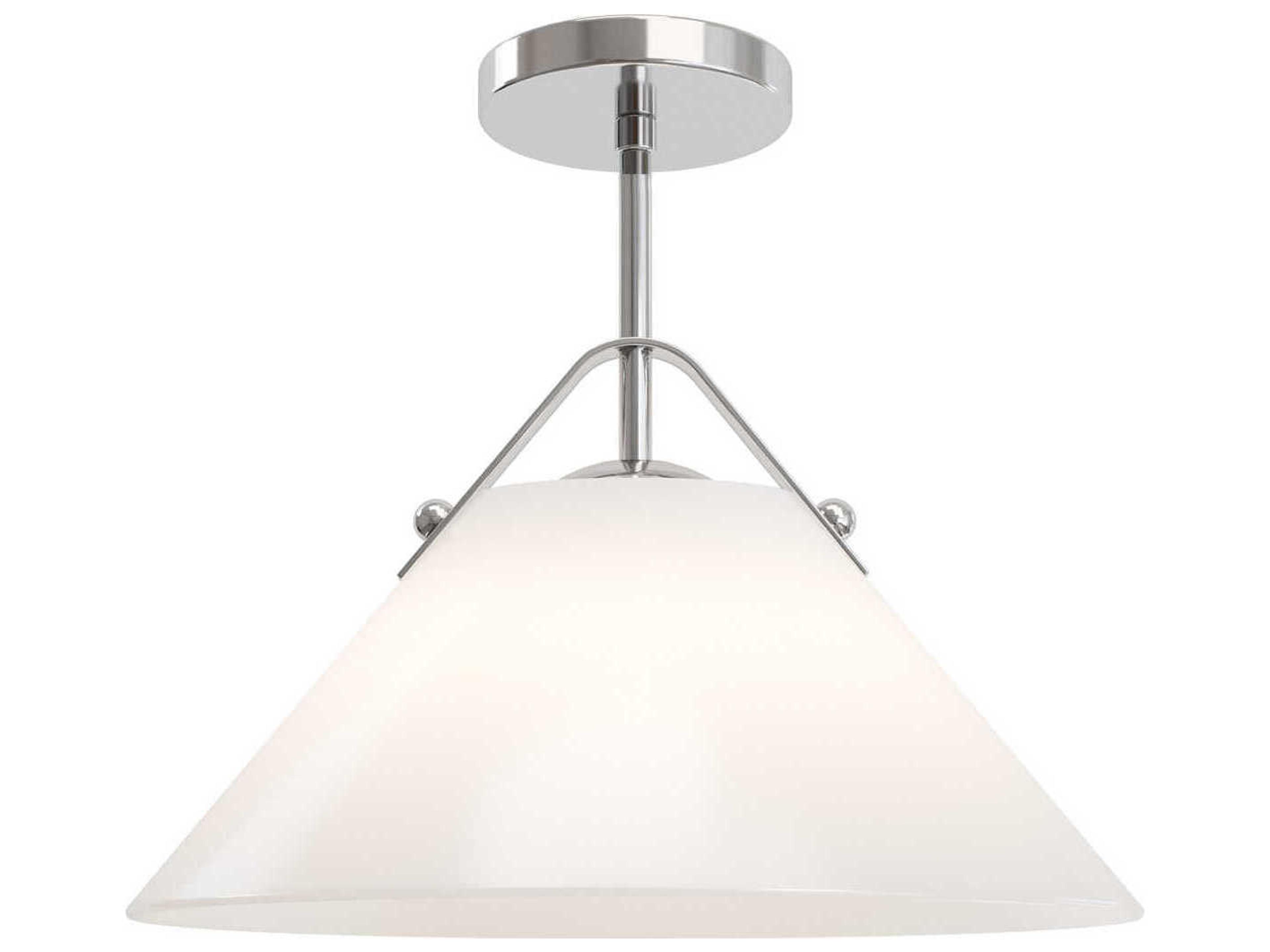 Currey & Company Bronwen 1-Light Polished Nickel Semi Flush Mount
