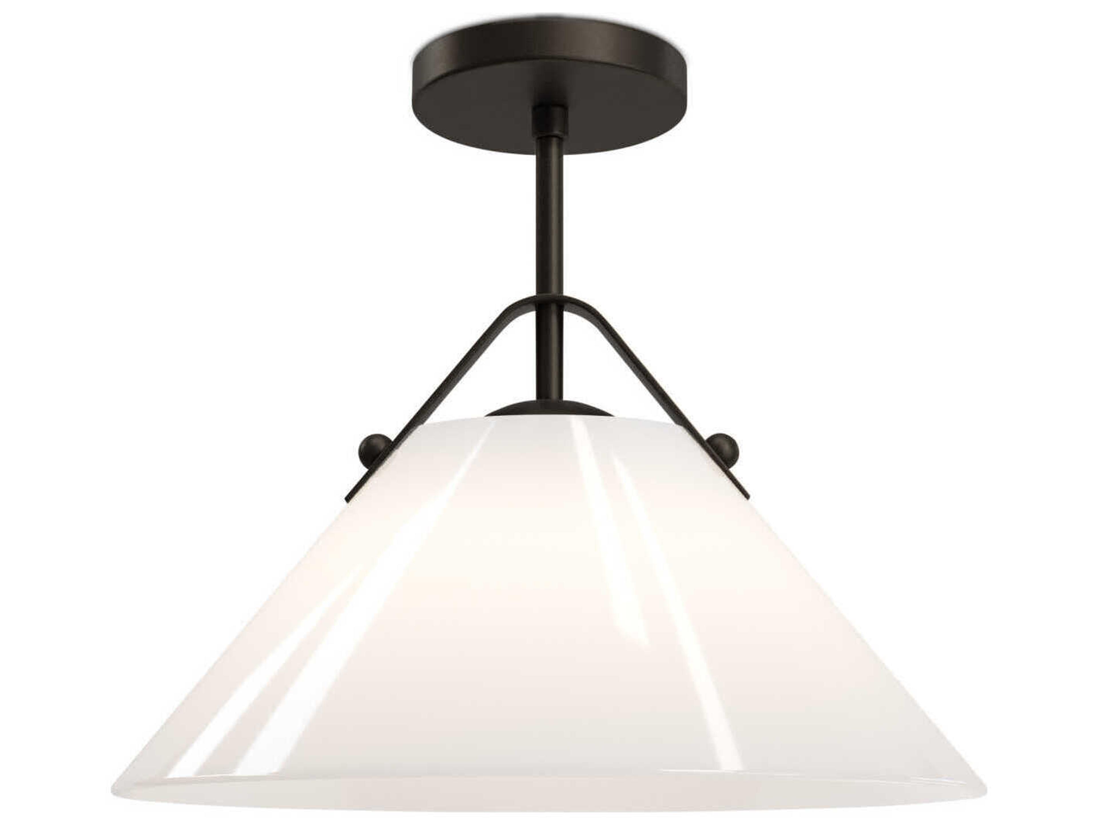 Currey & Company Bronwen 1-Light Oil Rubbed Bronze Semi Flush Mount