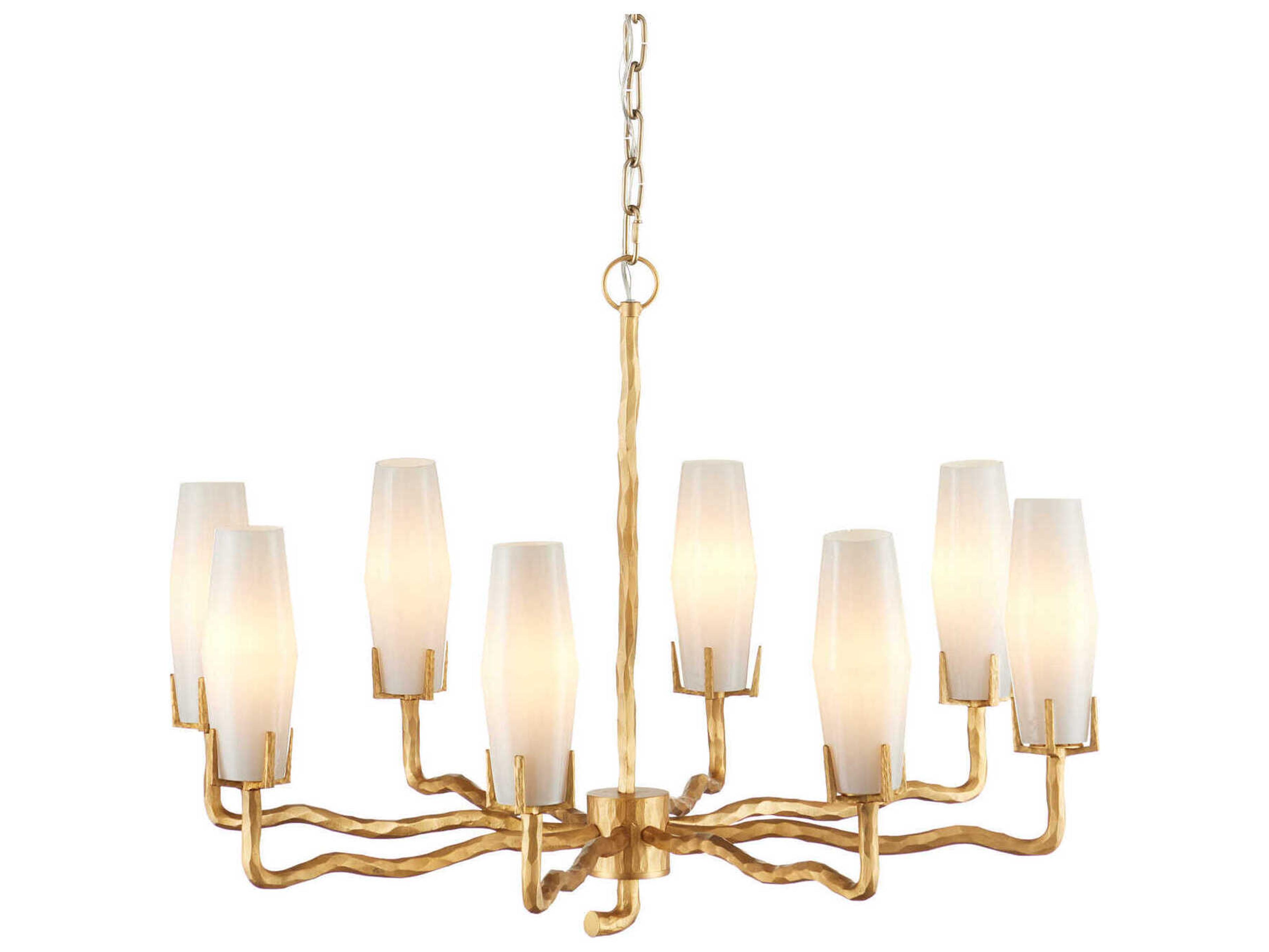 Currey & Company Mathilda 8-Light White Matte Gold Chandelier