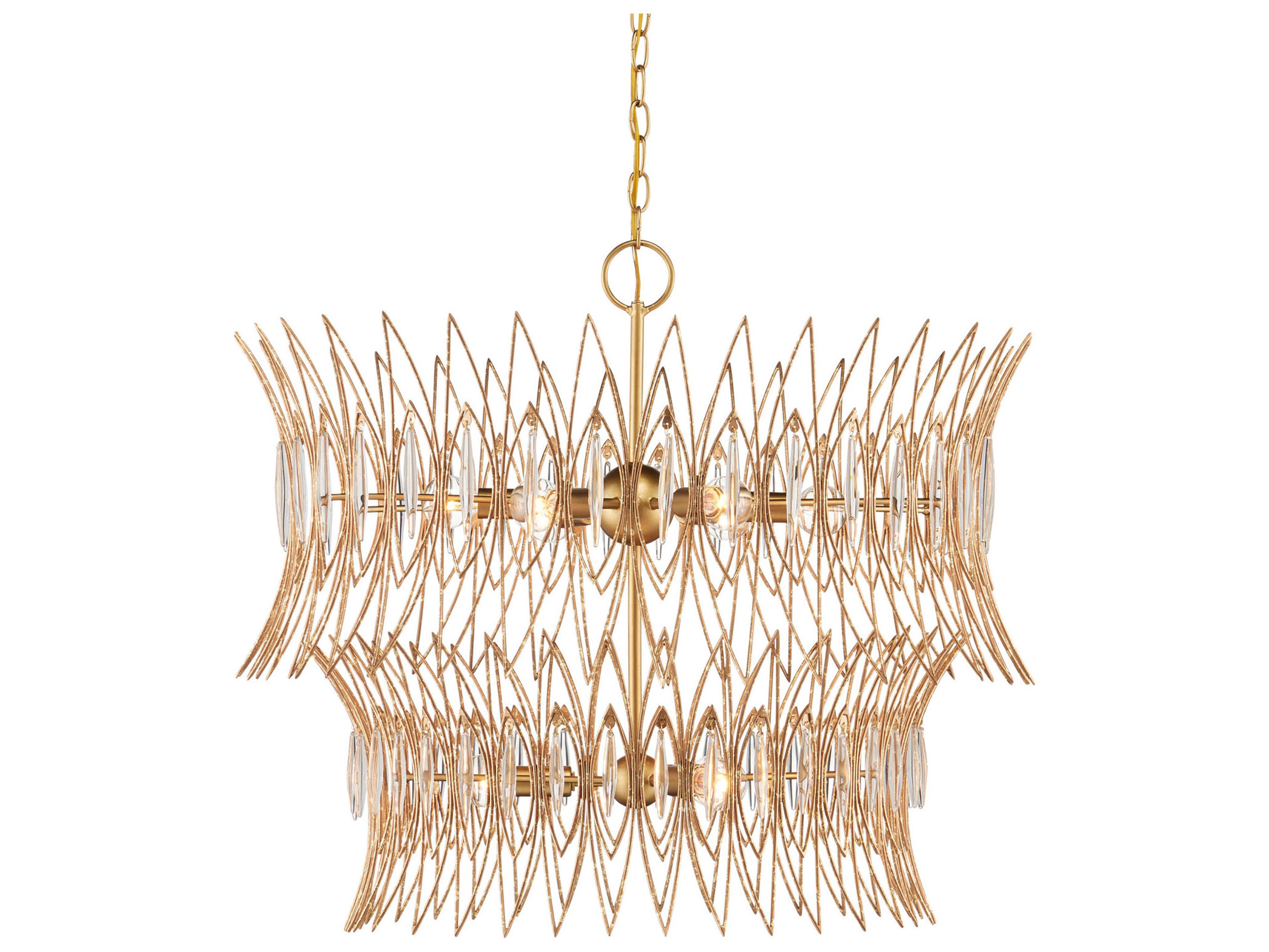 Currey & Company Marquise 9-Light Clear Luxor Gold Chandelier