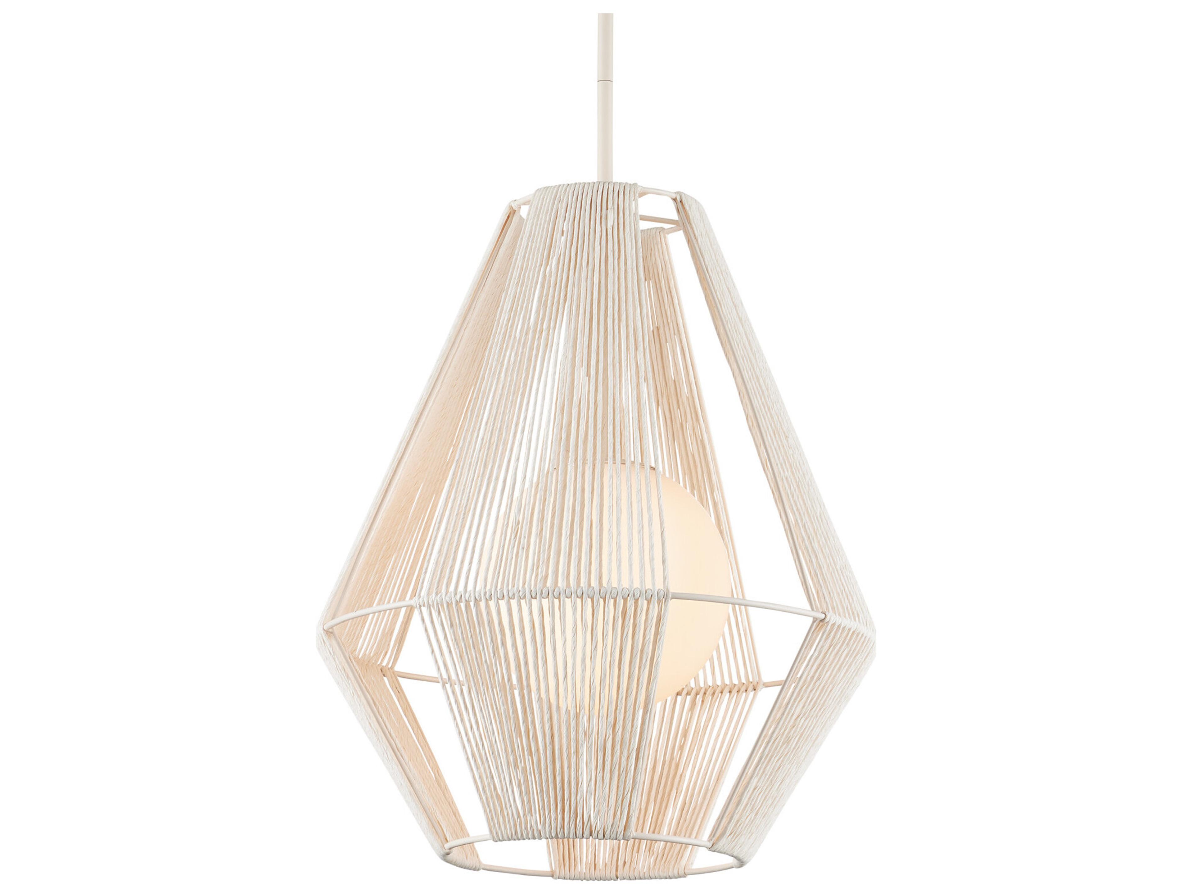 Currey & Company Fraxel 1-Light White Vanilla Pendant