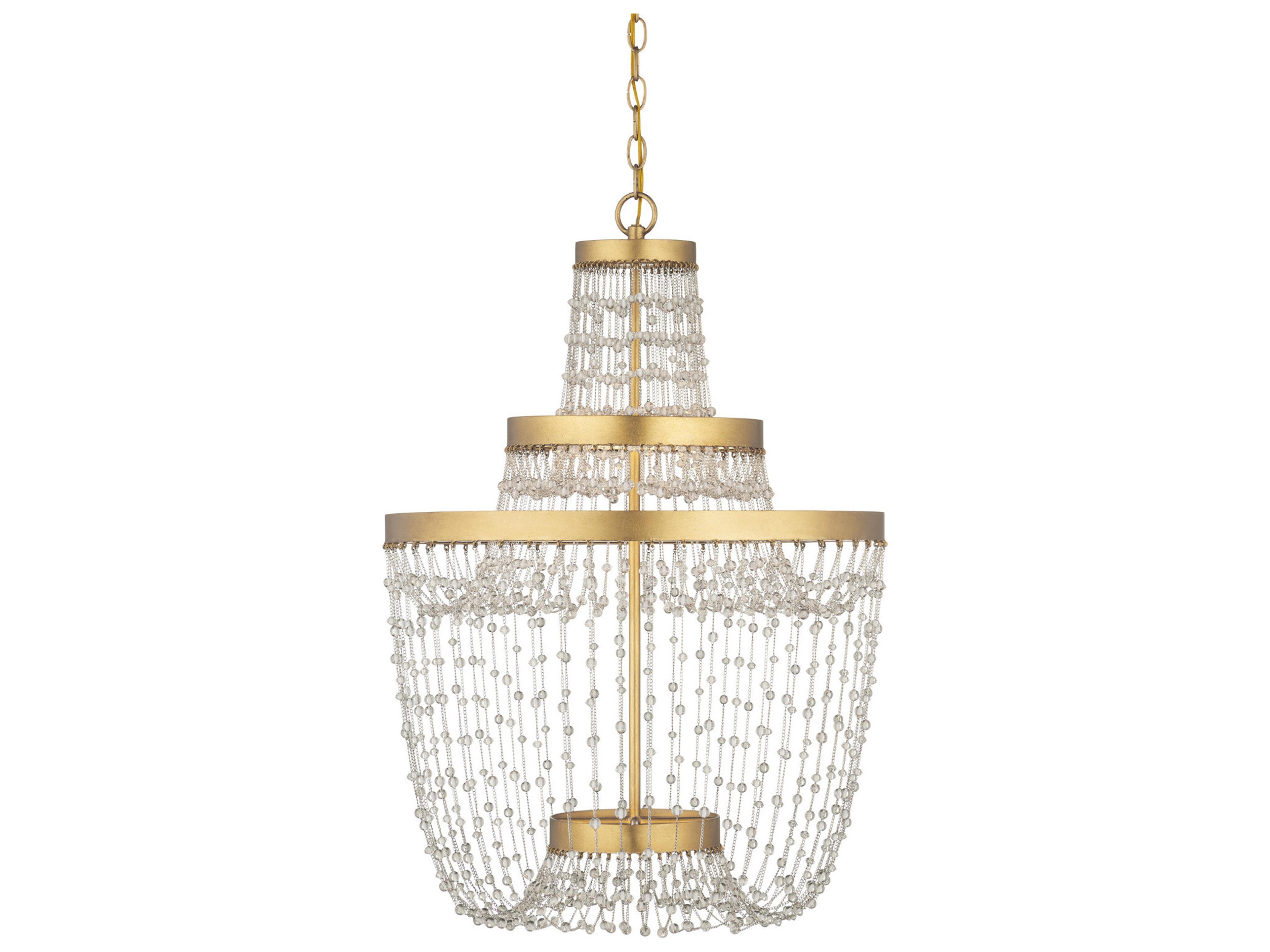 Currey & Company Mademoiselle 3-Light Contemporary Gold Chandelier