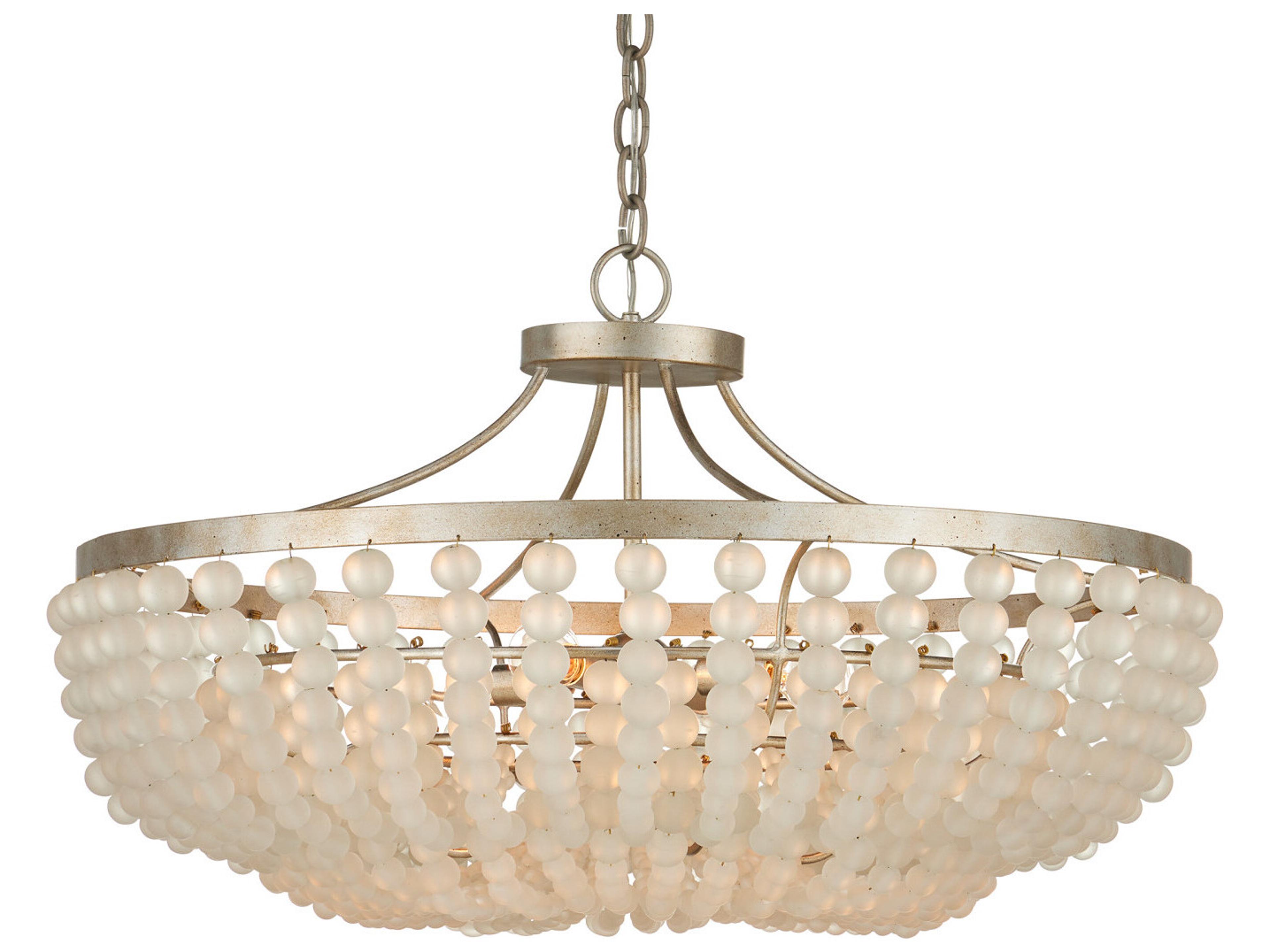 Currey & Company Chanteuse 4-Light Frosted Silver Granello Pendant