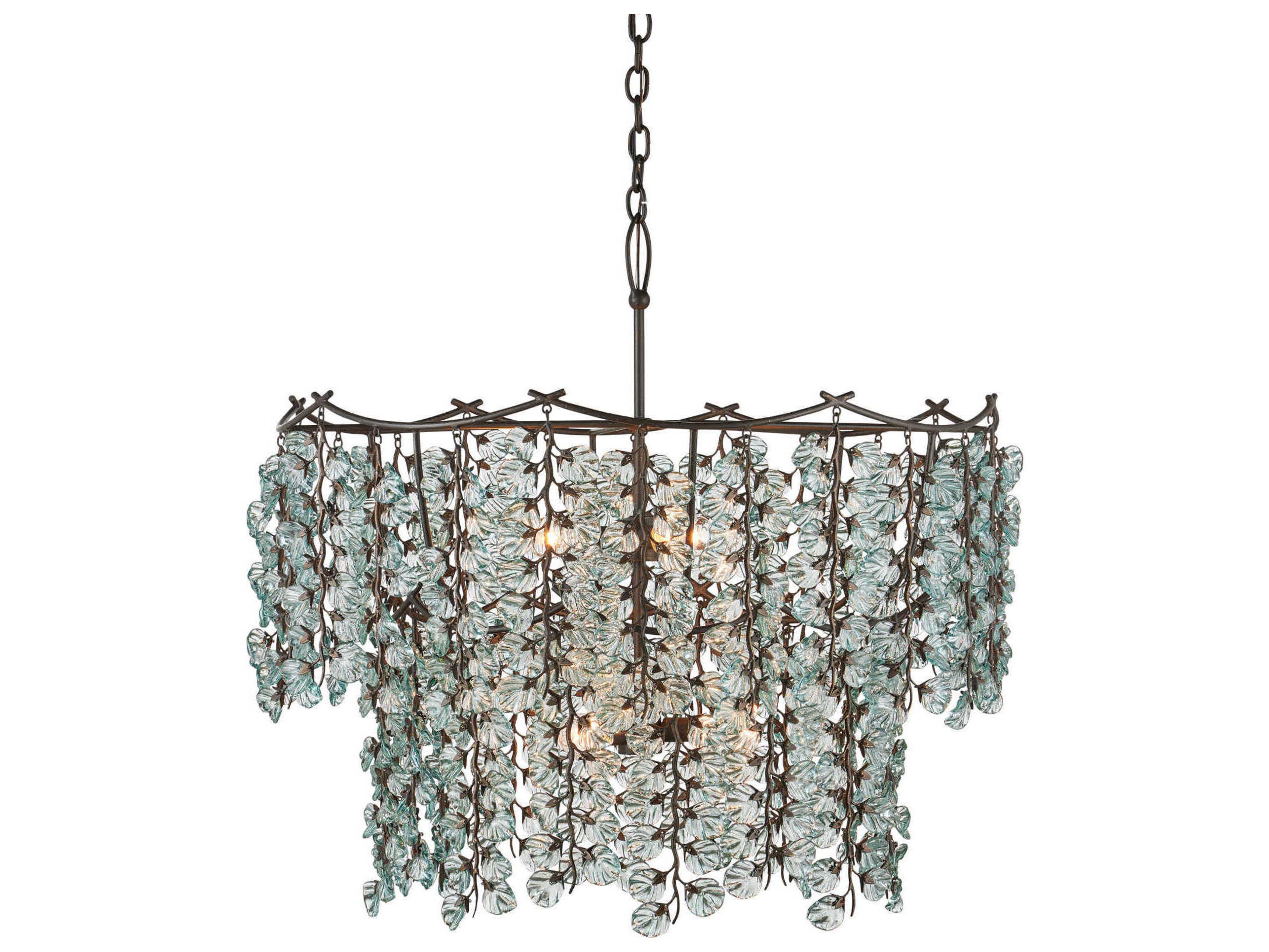 Currey & Company Herbary 6-Light Bronze Tiered Chandelier