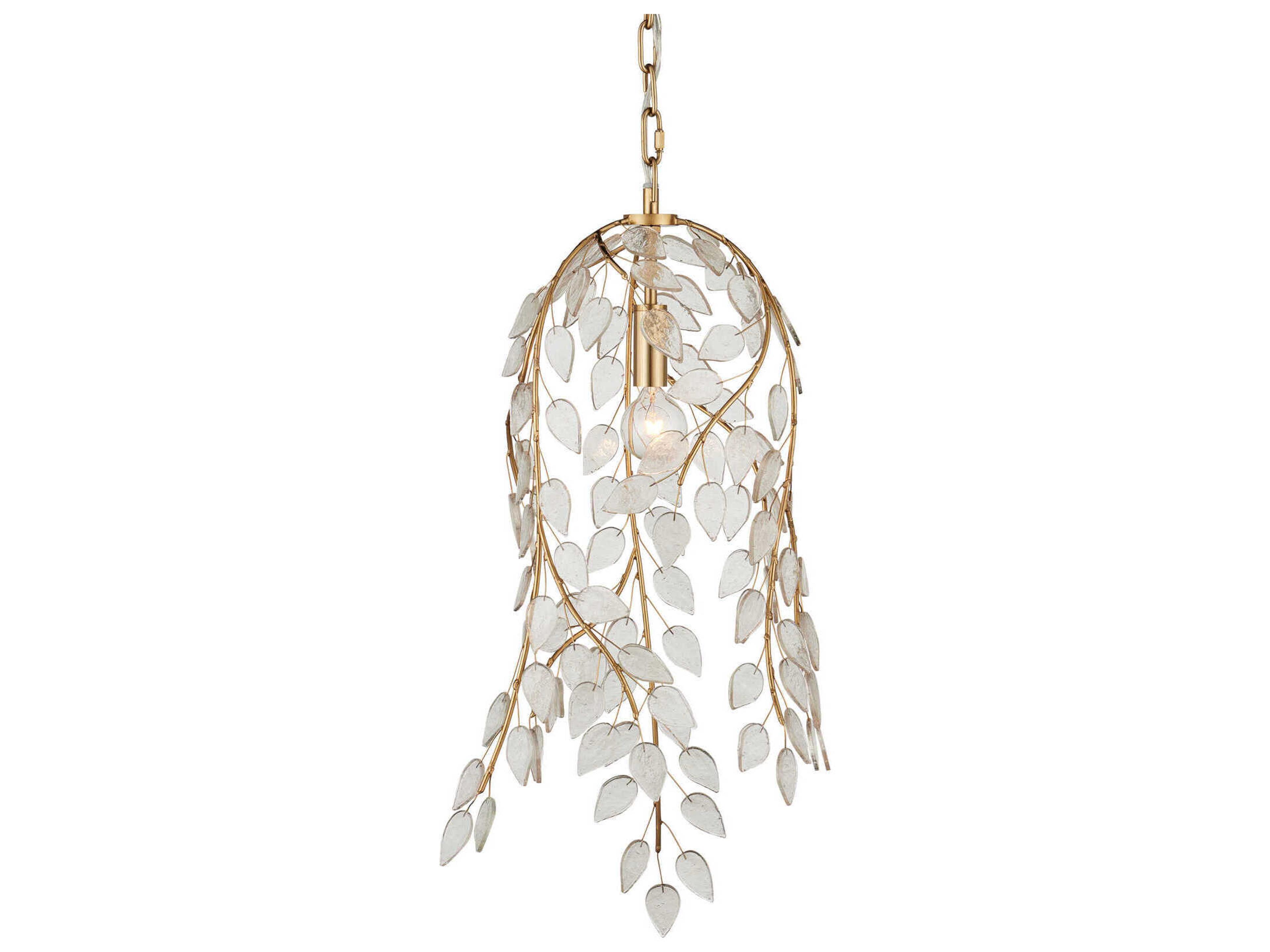 Currey & Company Banyan 1-Light Antique Brass Mini Pendant