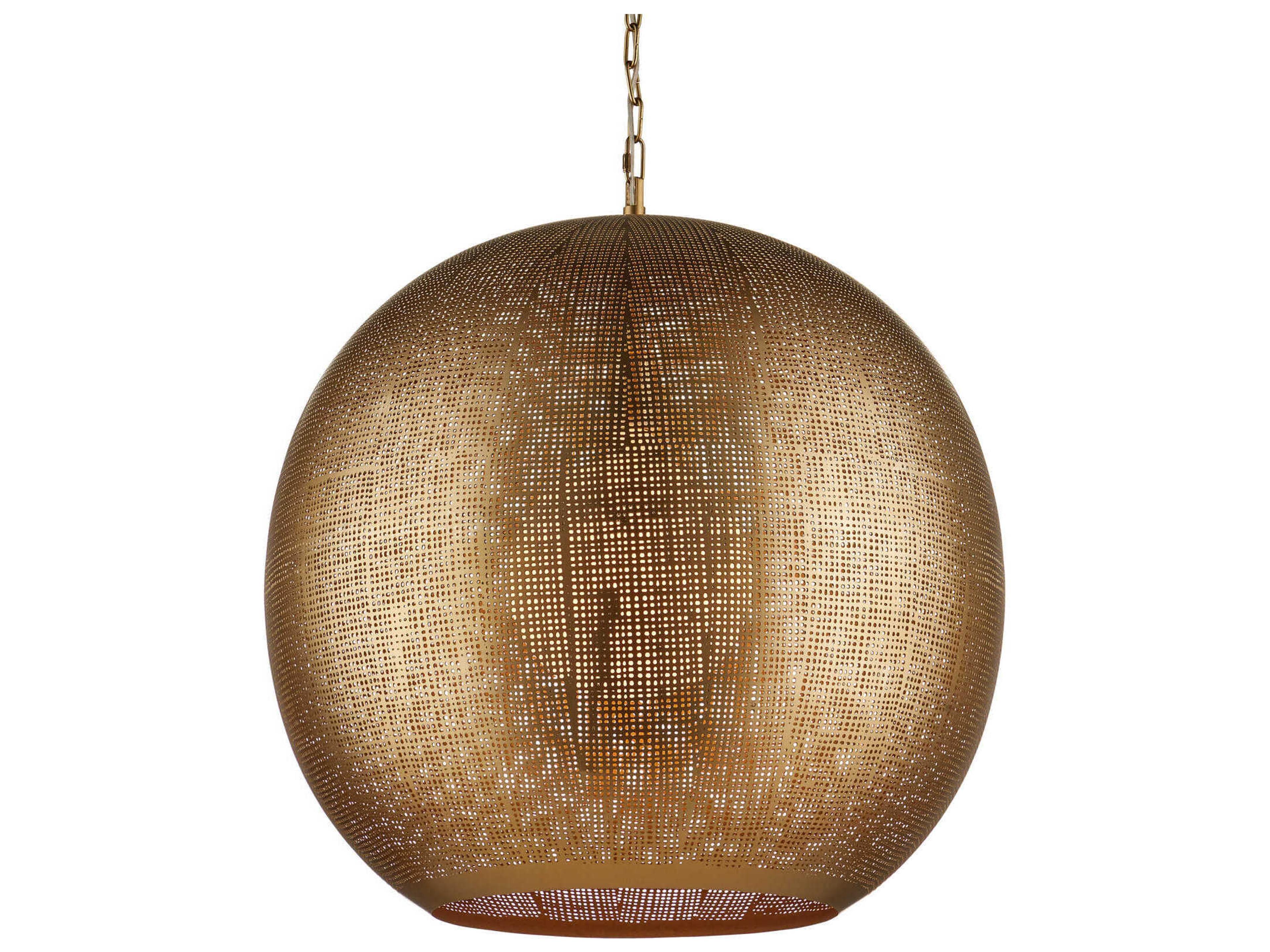 Currey & Company Buckram 1-Light Antique Brass Globe Pendant