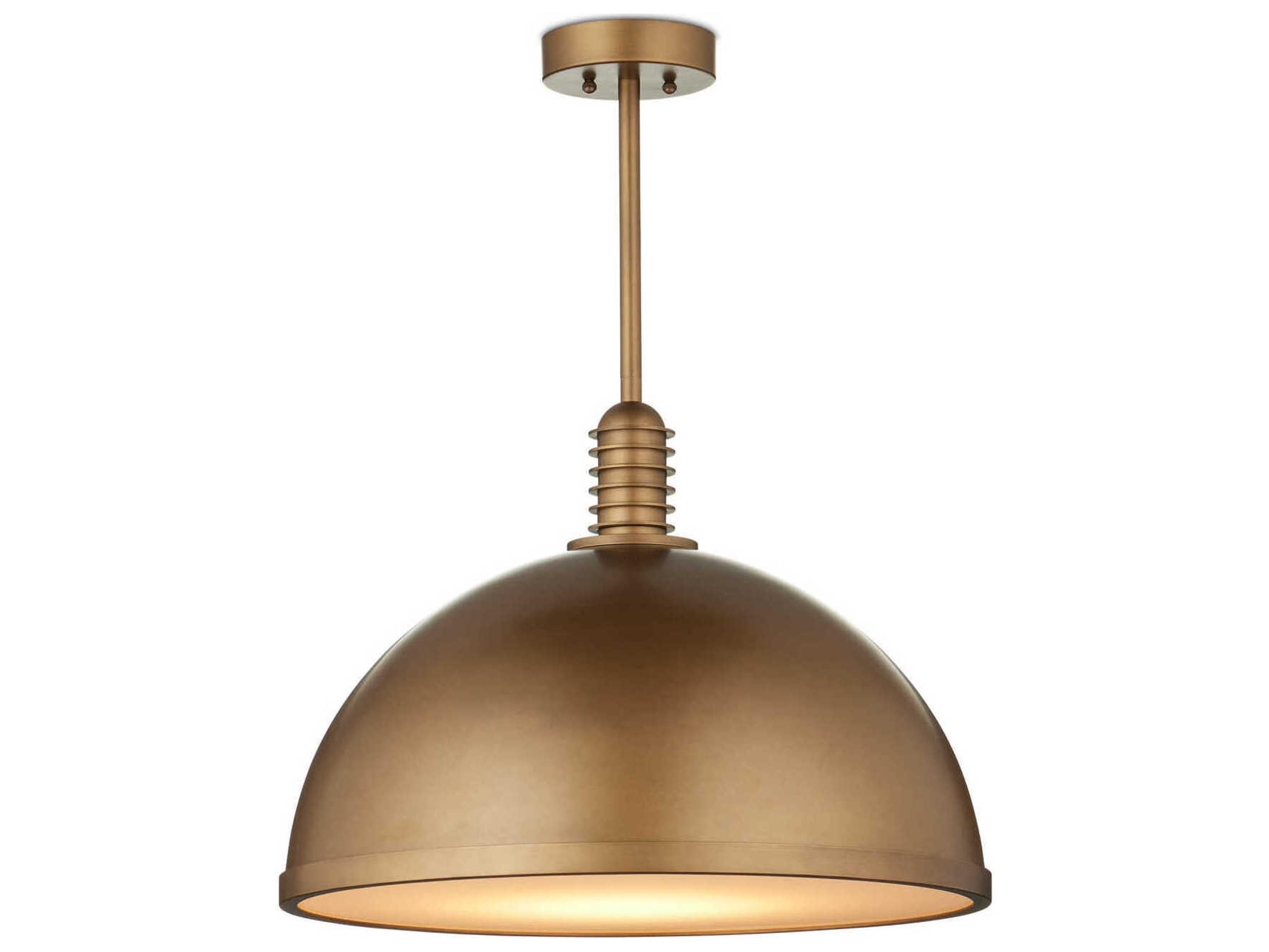 Currey & Company Cupola 1-Light Antique Brass Dome Pendant