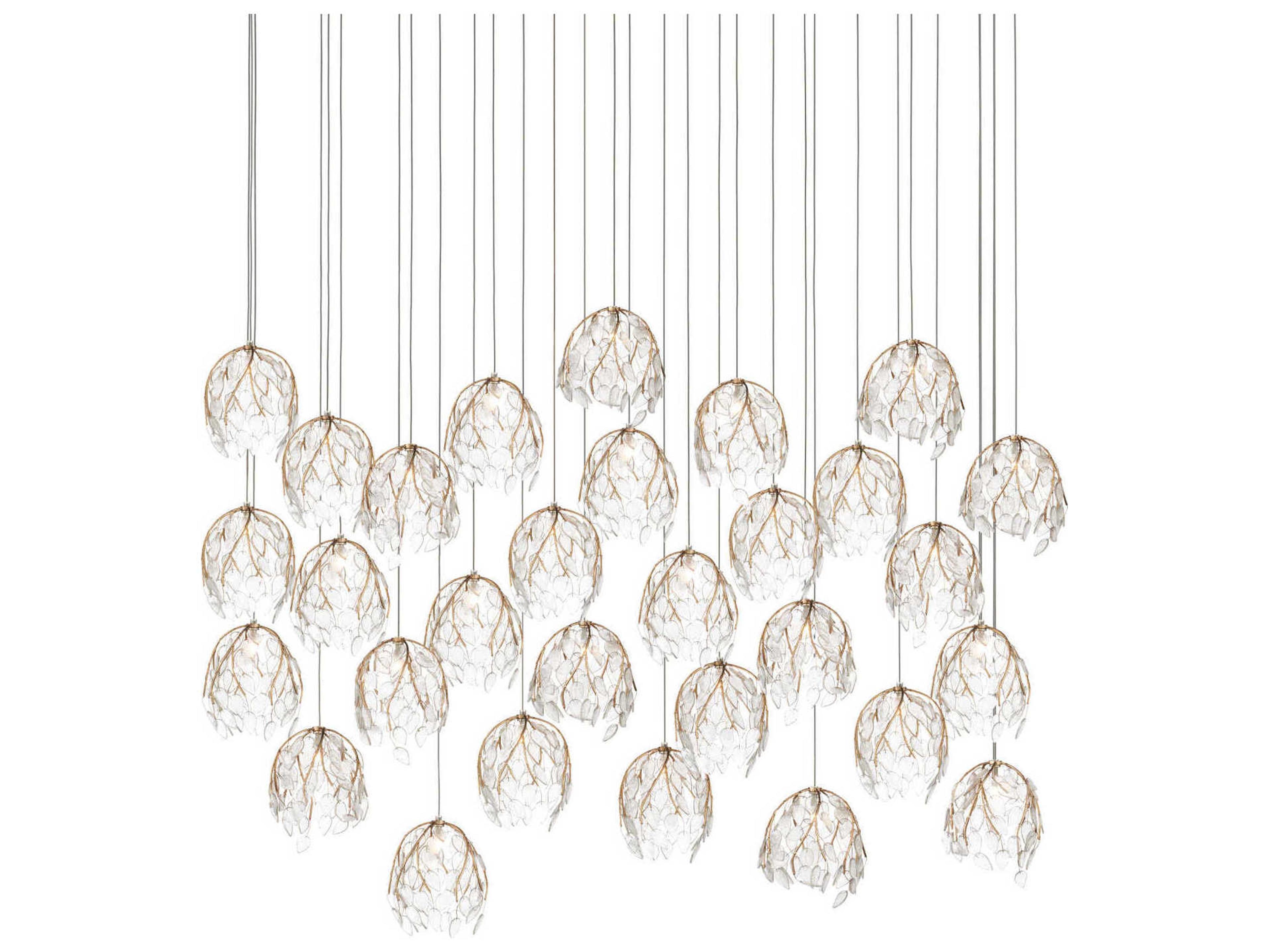 Currey & Company Banyan 30-Light Antique Brass Island Pendant