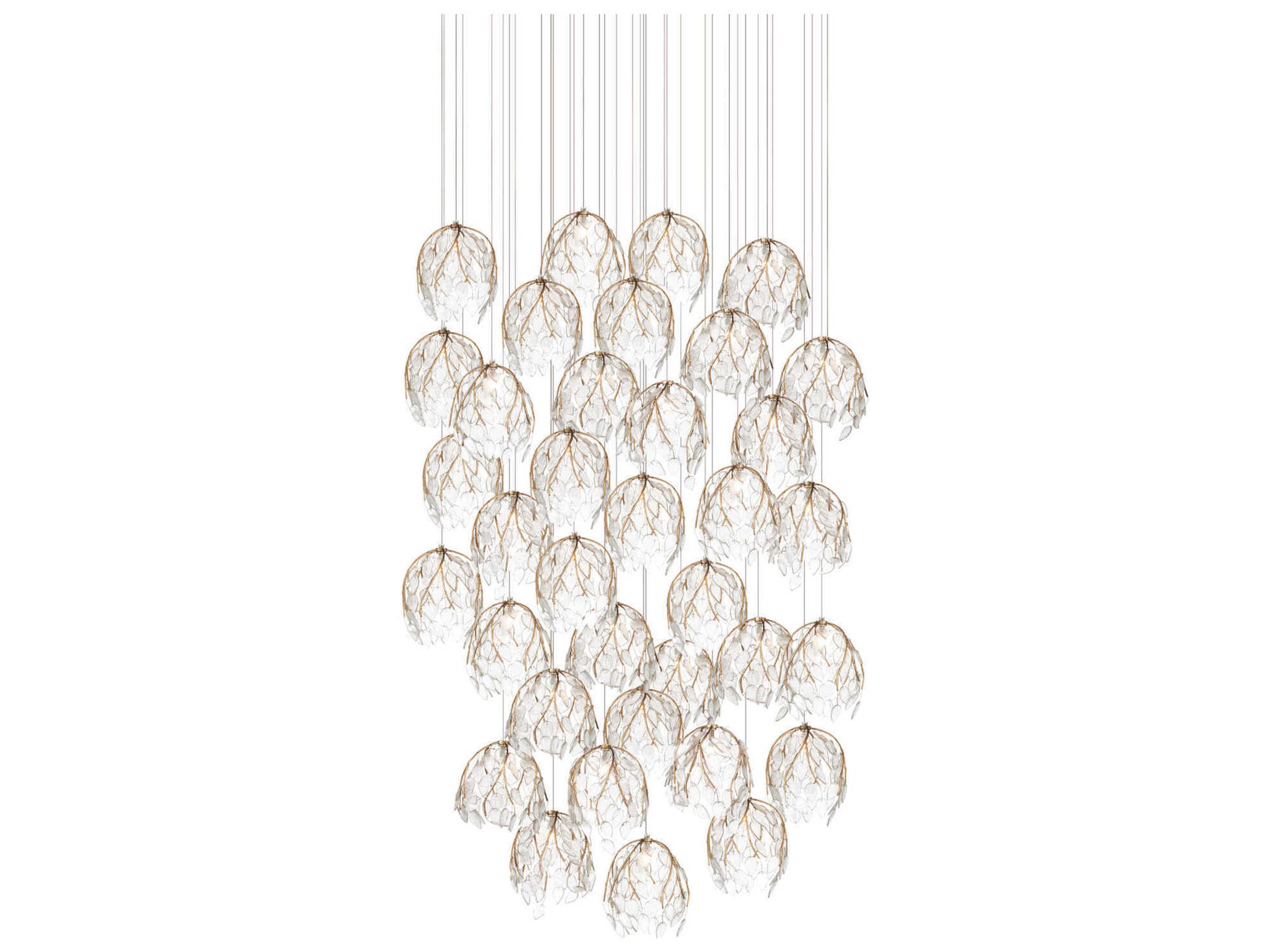 Currey & Company Banyan 36-Light Antique Brass Pendant