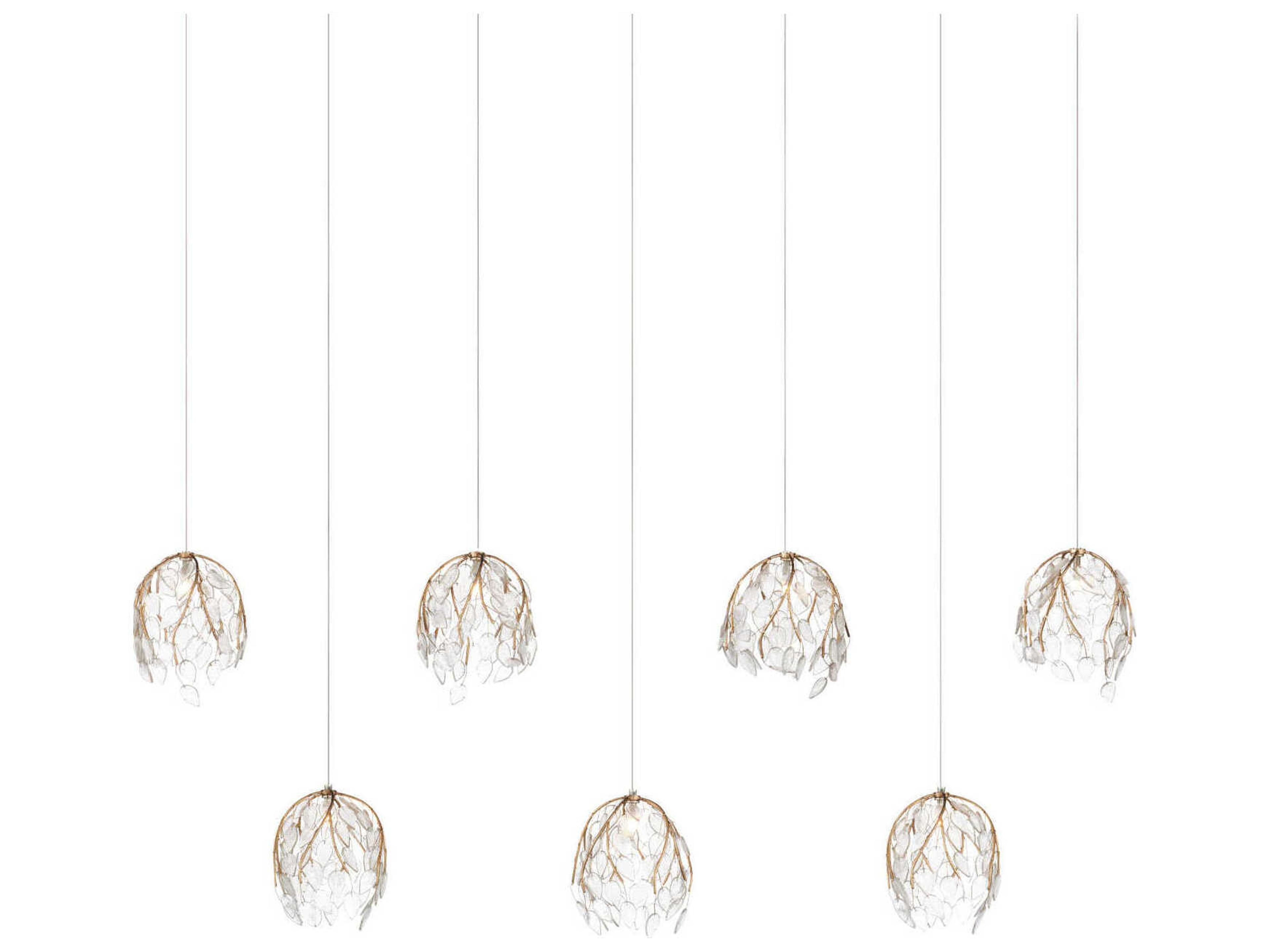 Currey & Company Banyan 7-Light Antique Brass Island Pendant