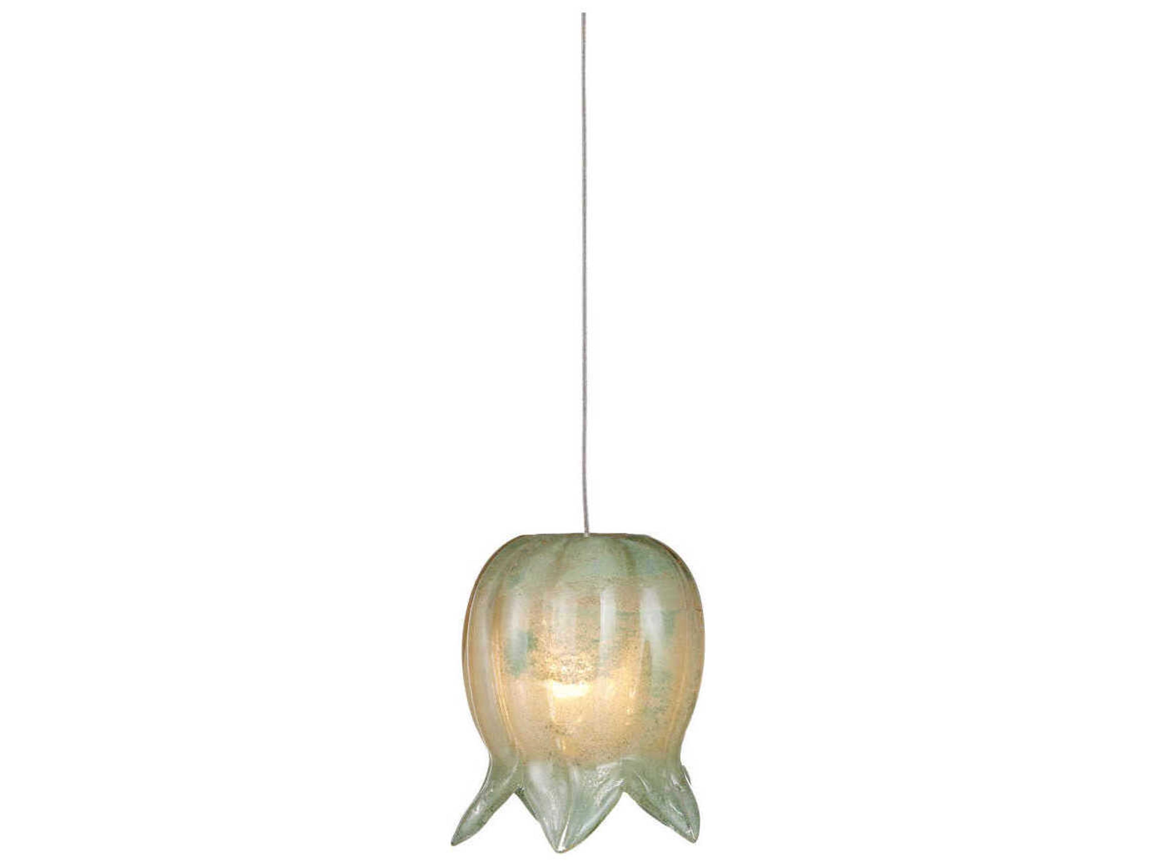 Currey & Company Polpo 1-Light Green Silver Mini Pendant