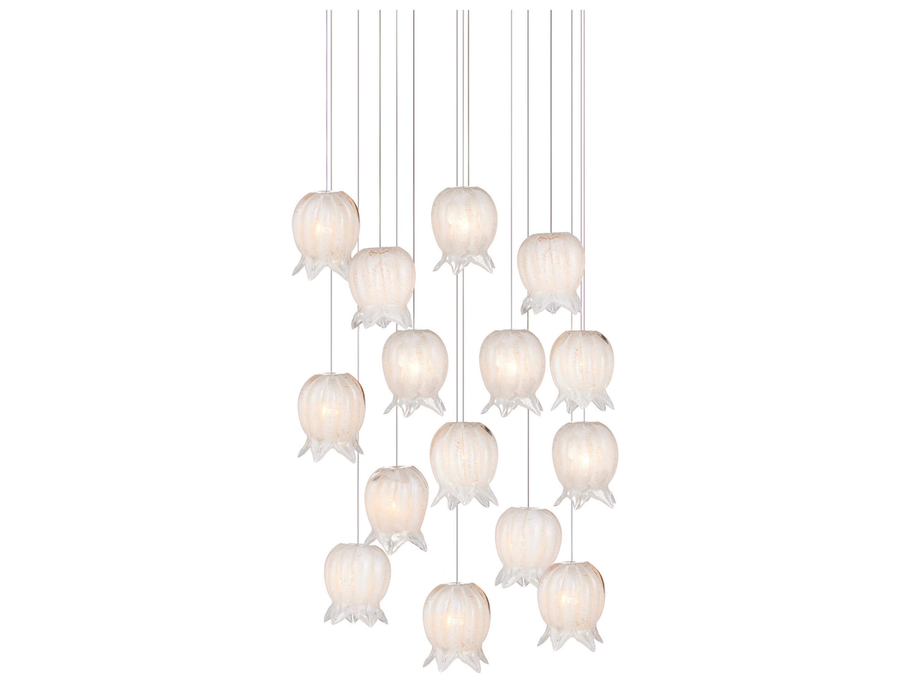 Currey & Company Polpo 15-Light White Silver Pendant