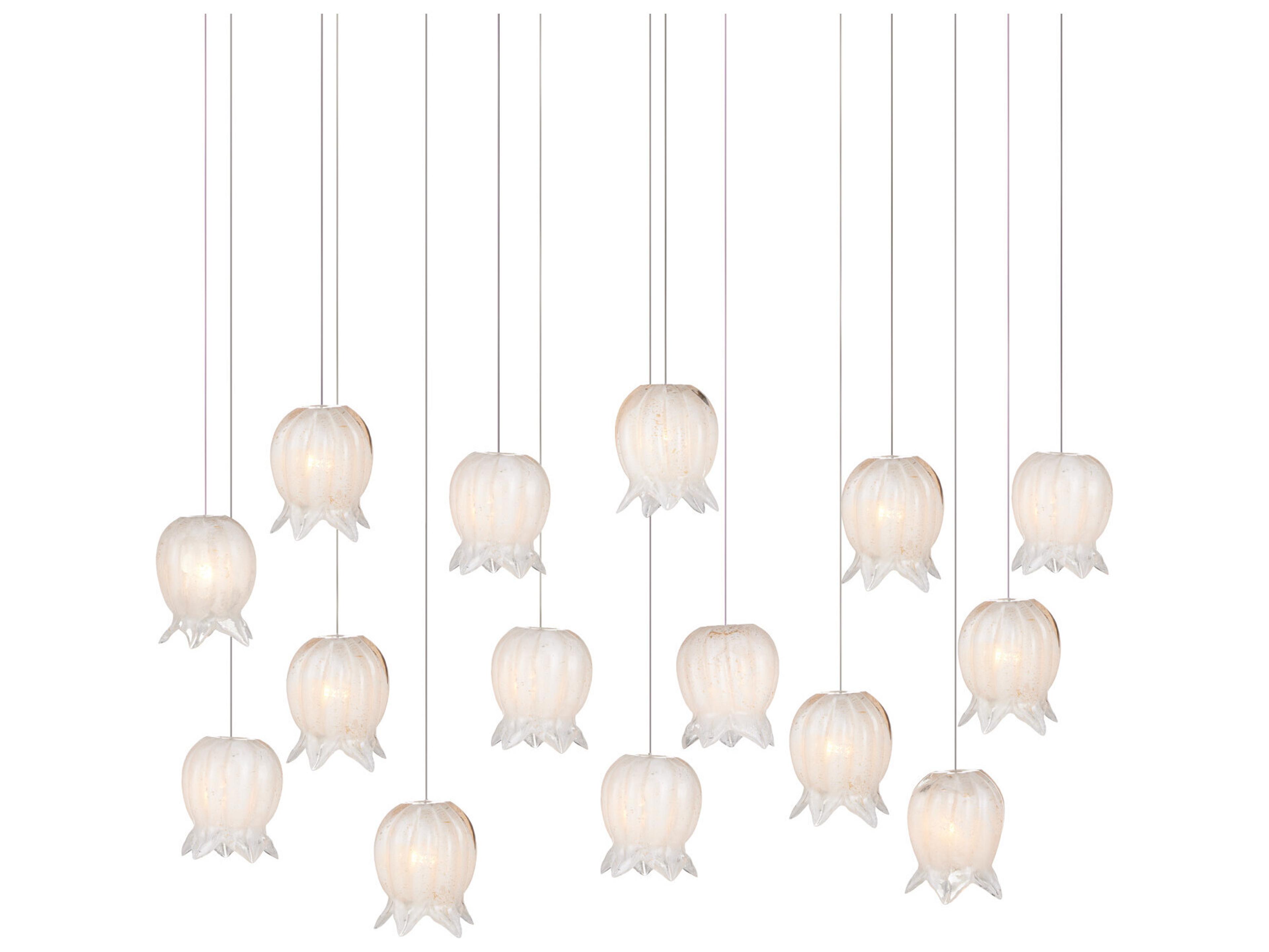 Currey & Company Polpo 15-Light White Silver Island Pendant