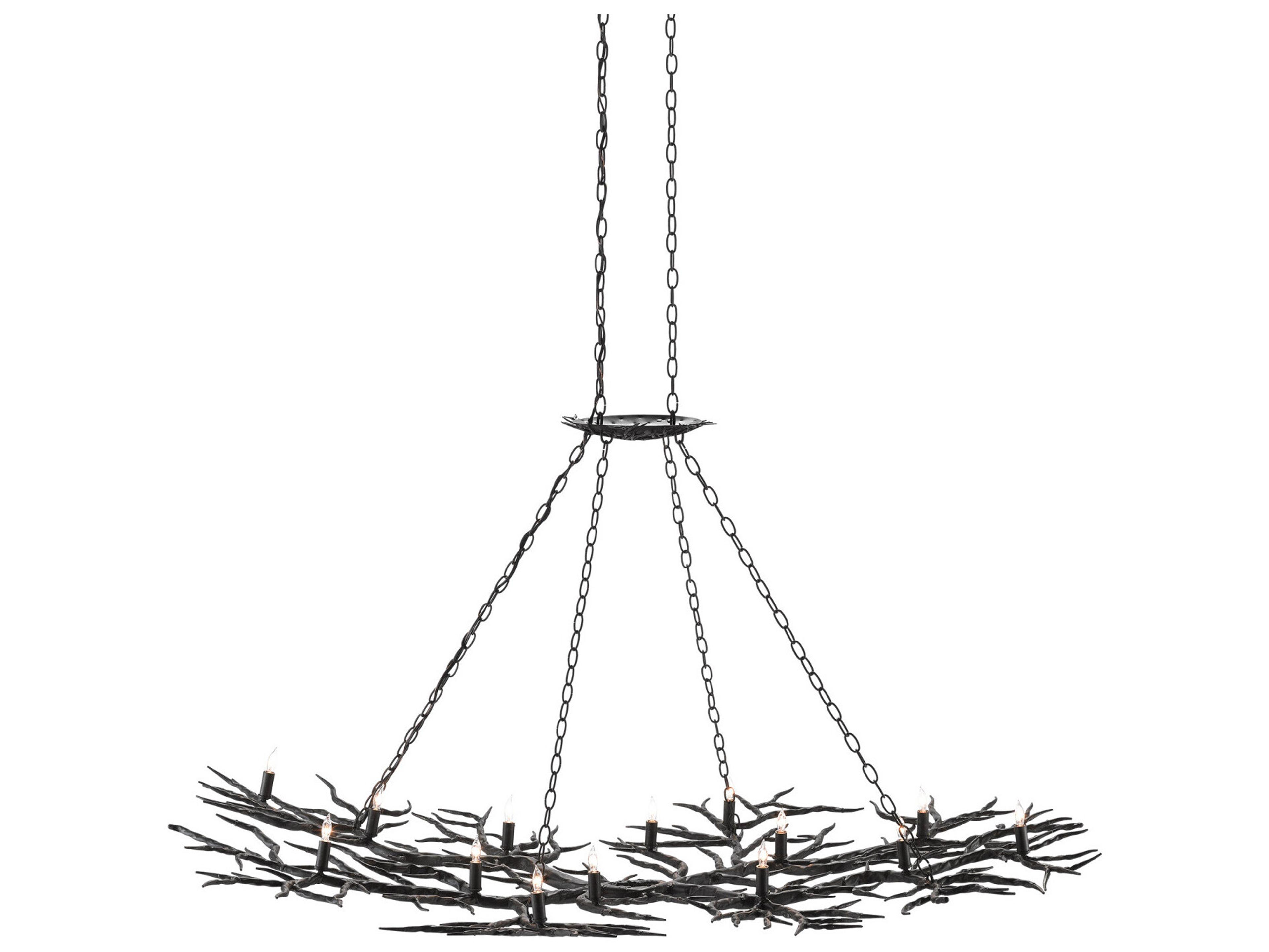 Currey & Company Rainforest 14-Light Rustic Bronze Island Pendant