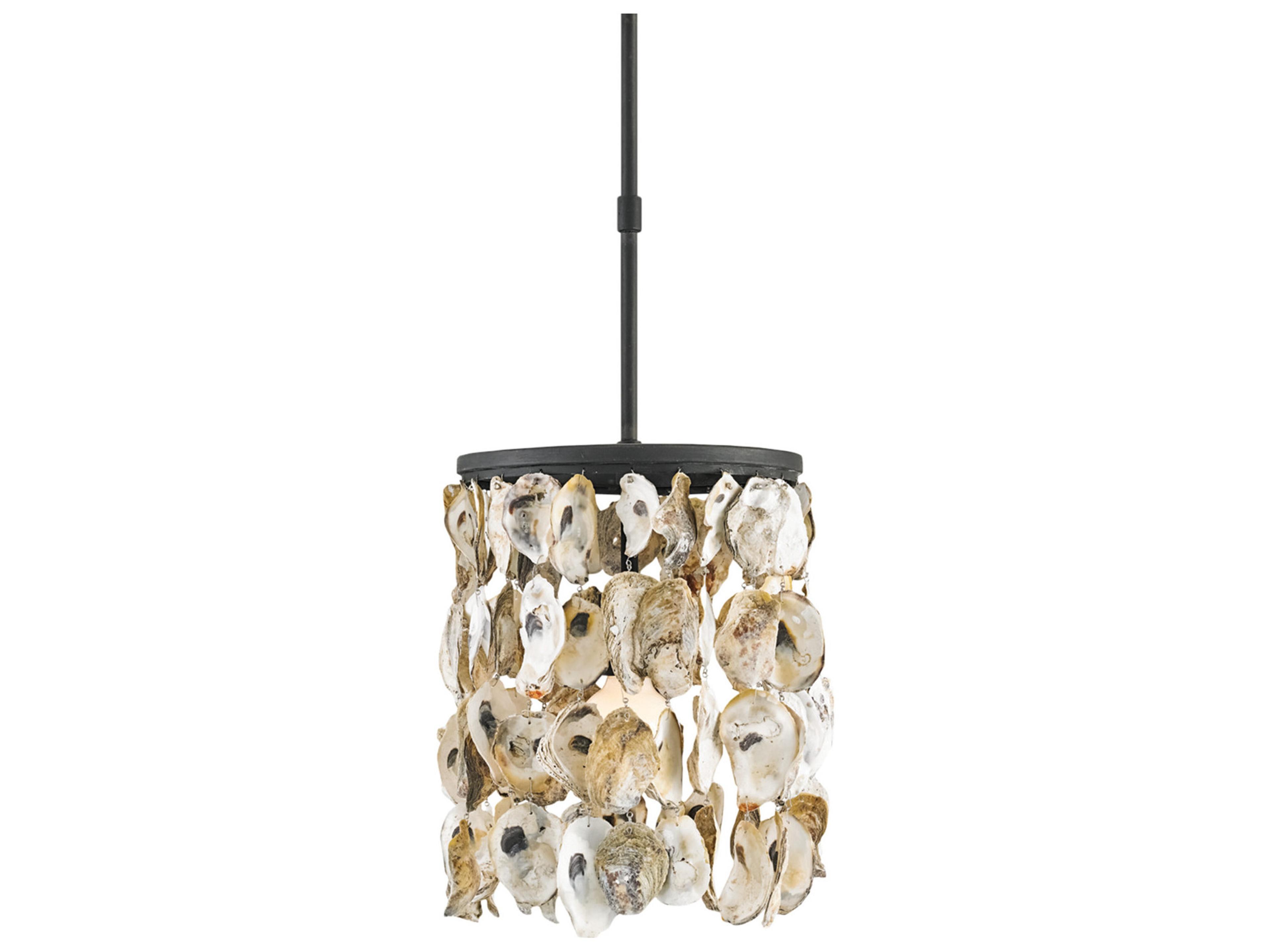 Currey & Company Stillwater 1-Light Blacksmith natural Cylinder Mini Pendant