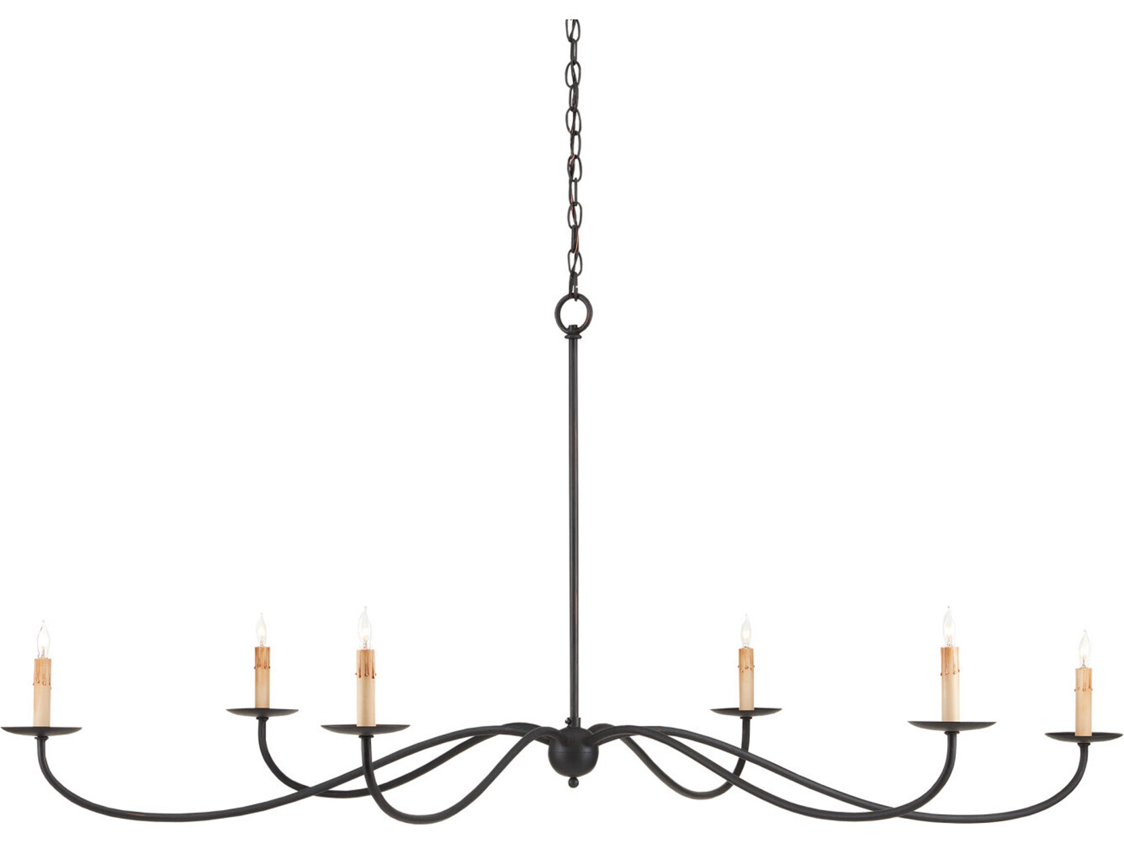 Currey & Company Saxon 6-Light Zanzibar Black Candelabra Chandelier