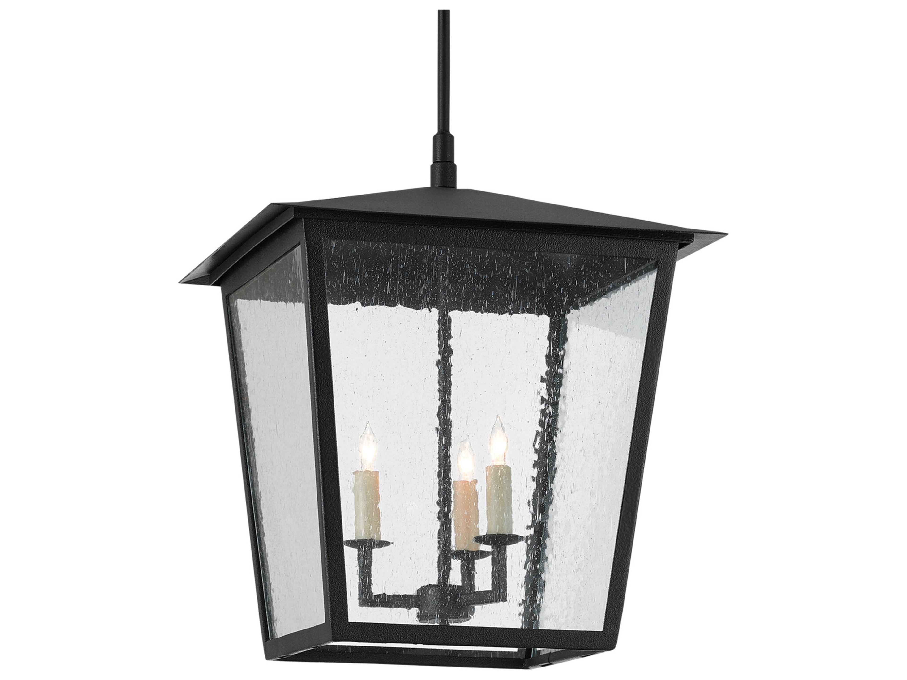 Currey & Company Bening 3 - Light Glass Outdoor Hanging Light