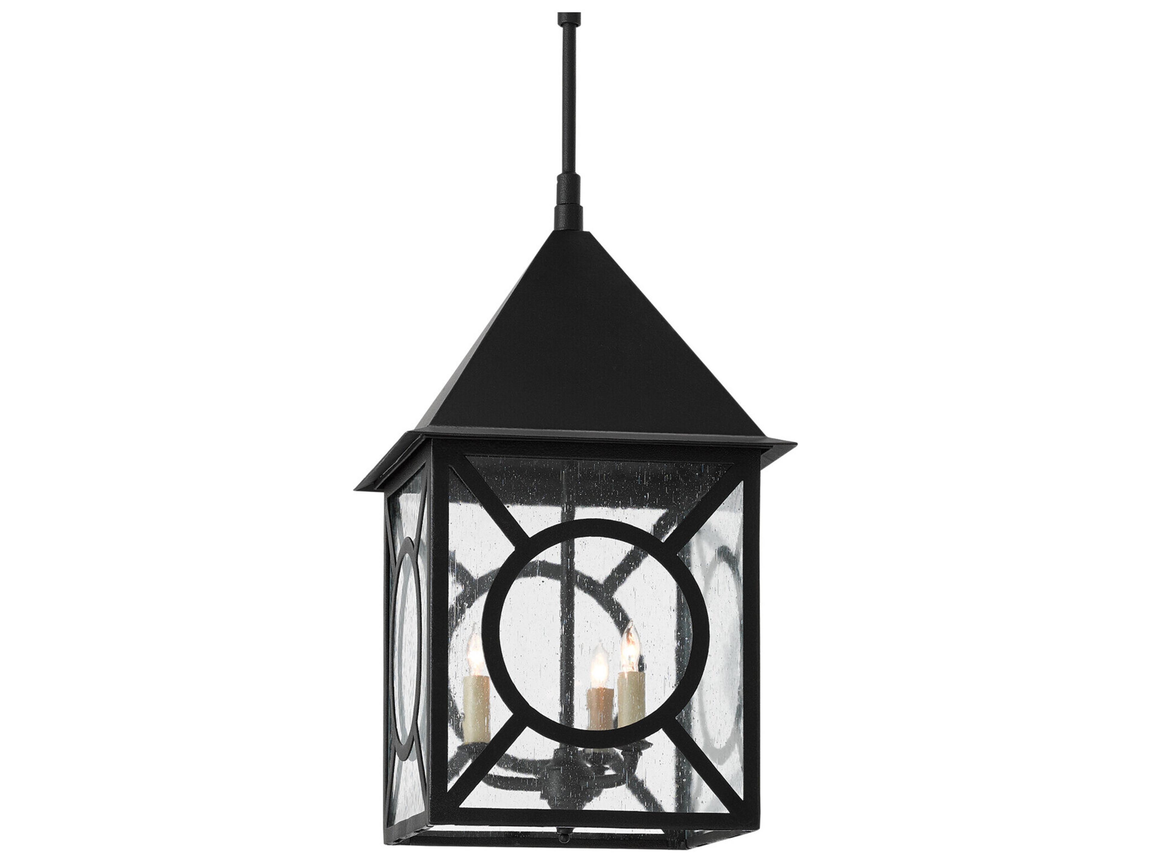 Currey & Company Ripley 3 - Light Glass Outdoor Hanging Light