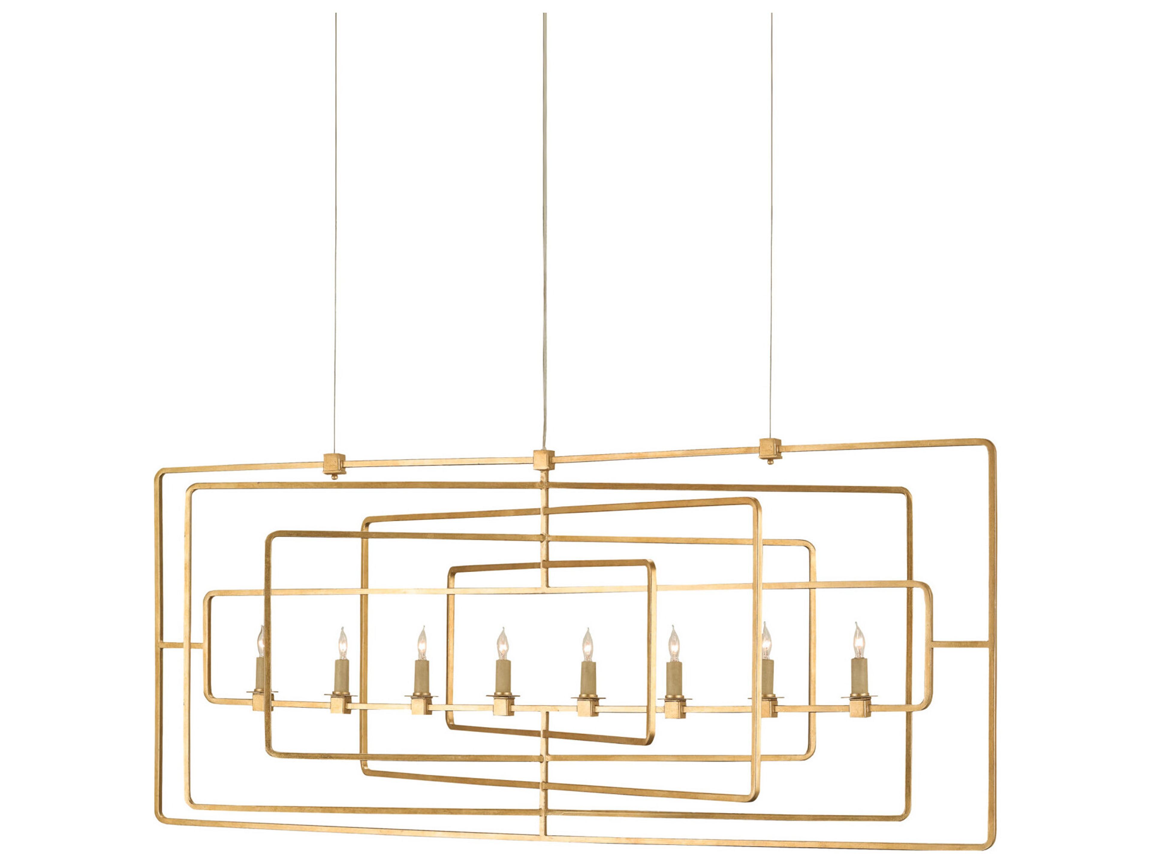 Currey & Company Metro Contemporary Gold Leaf Island Pendant