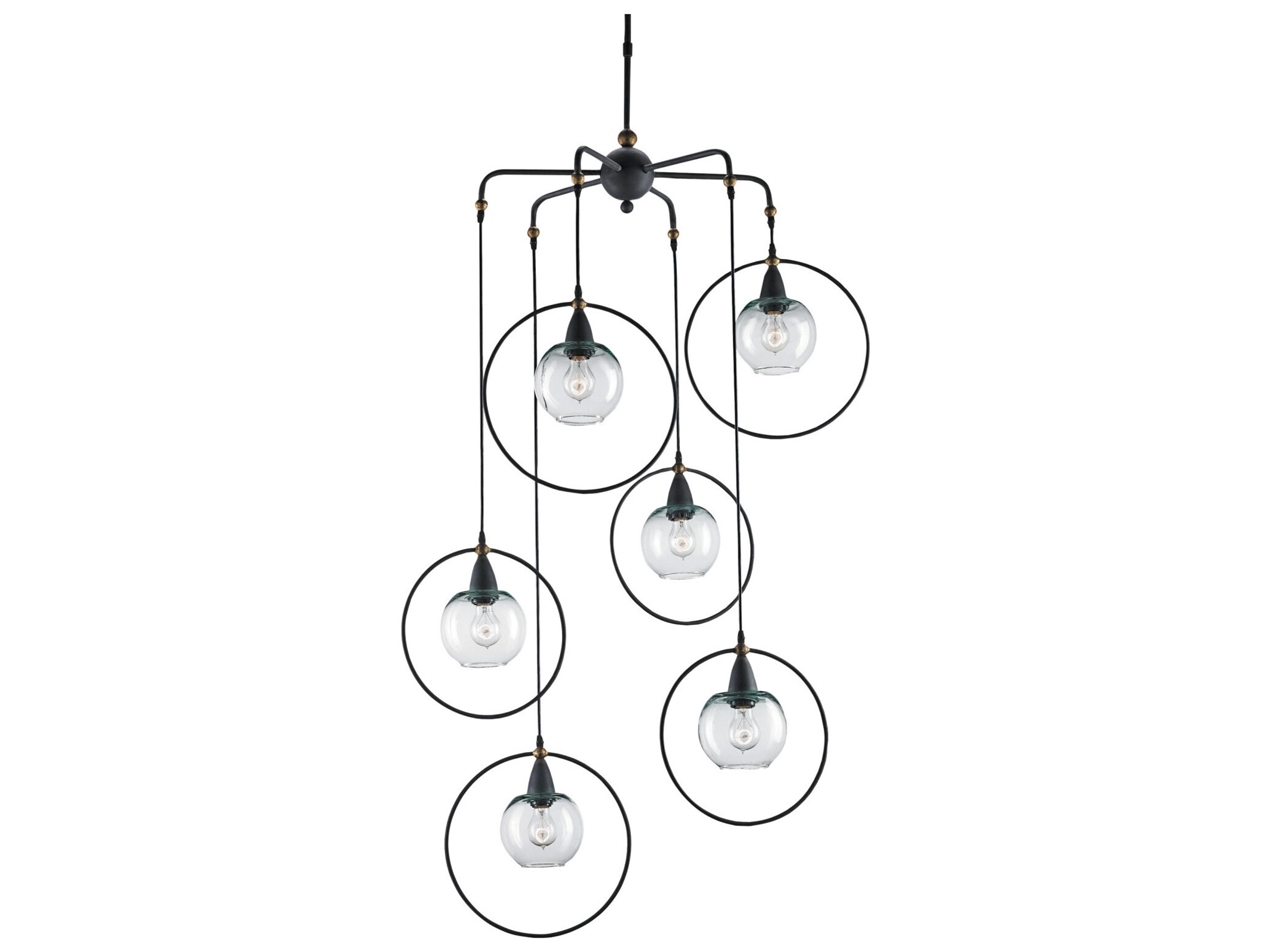 Currey & Company Moorsgate 6-Light Blacksmith old Brass Globe Linear Pendant