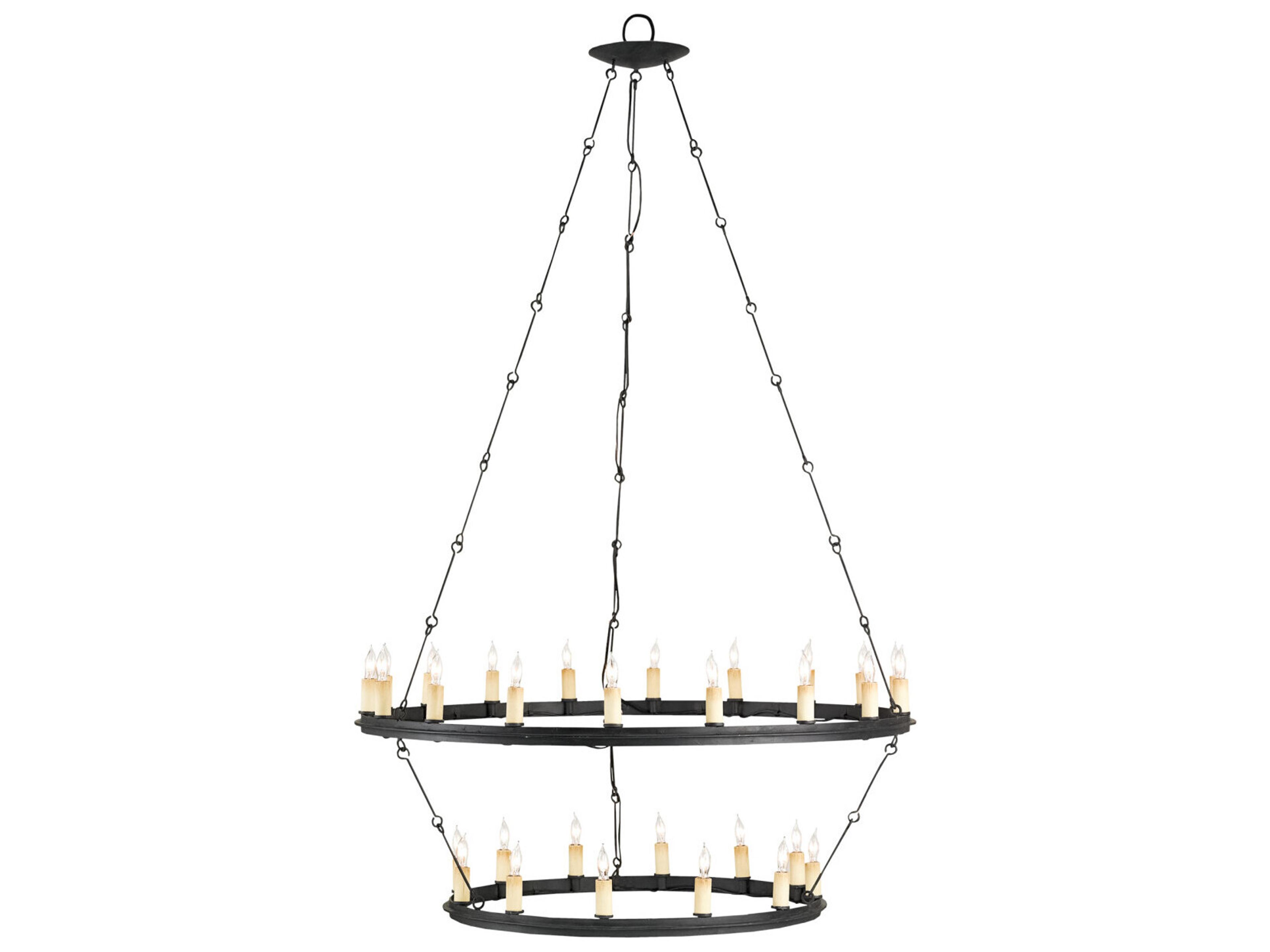 Currey & Company Toulouse 30-Light Black Smith Candelabra Chandelier