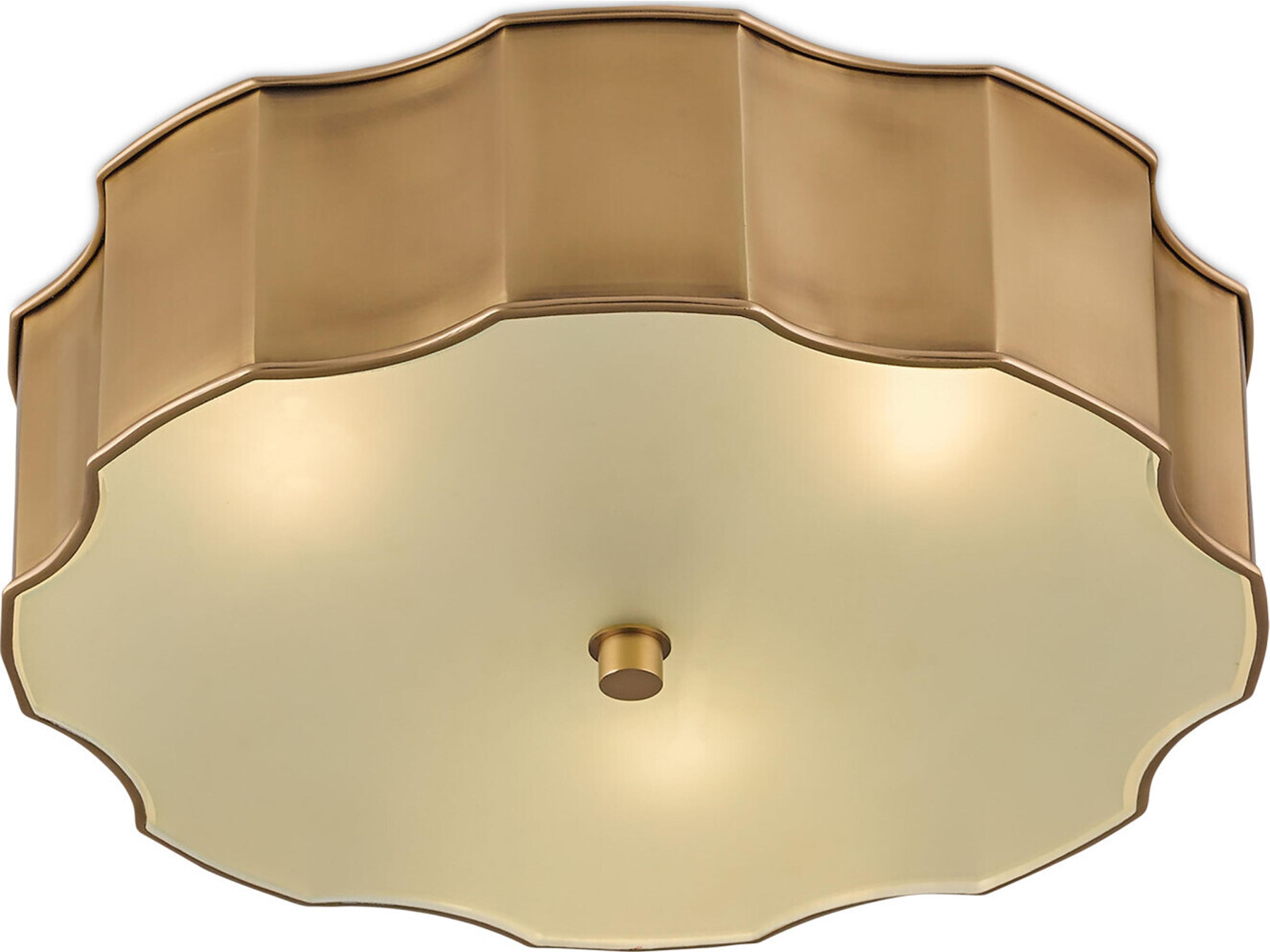 Currey & Company Wexford Antique Brass Tiered Flush Mount