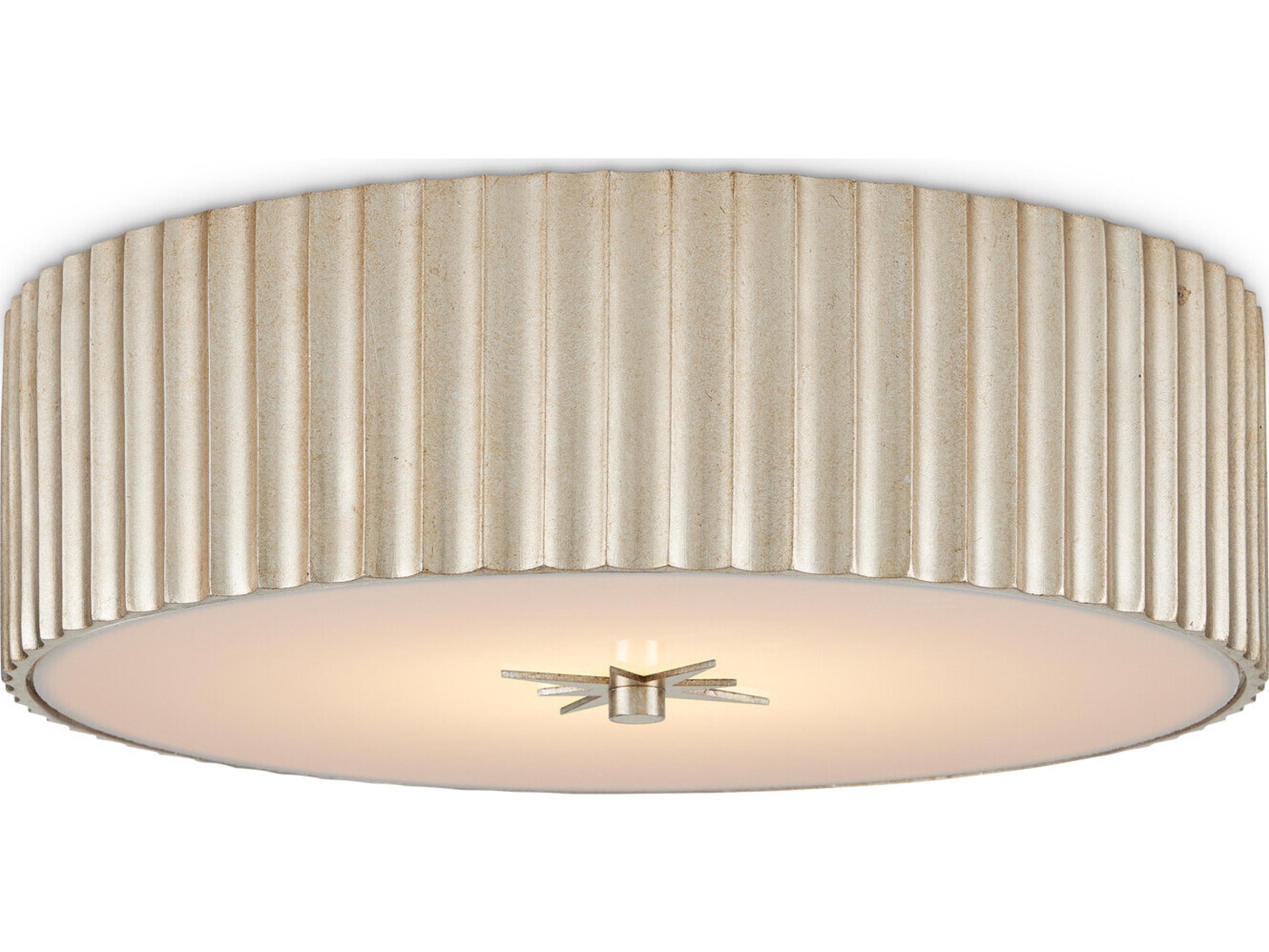 Currey & Company Caravel 1-Light Silver Leaf LED Flush Mount