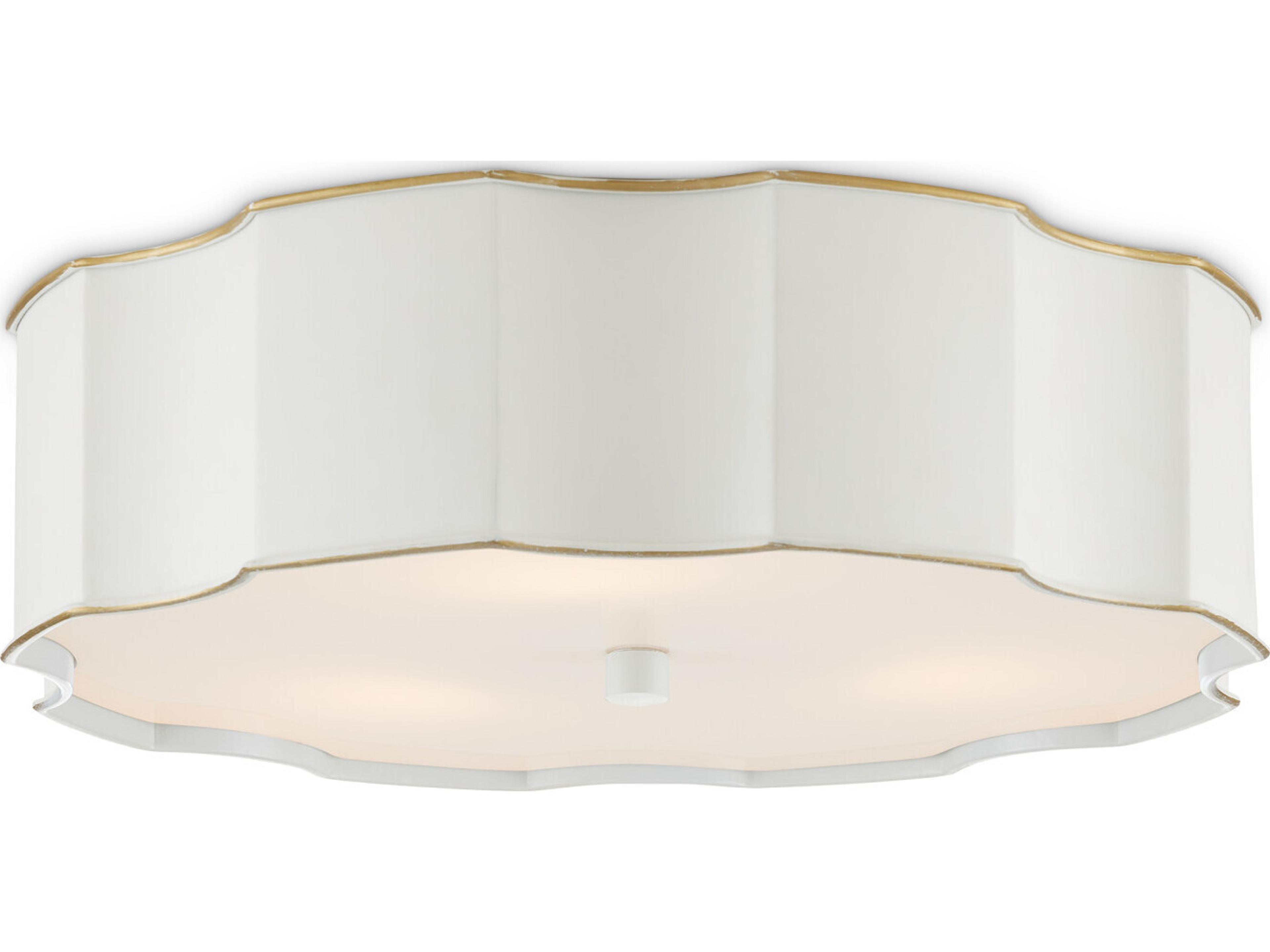 Currey & Company Wexford 3-Light Snow White Gold LED Flush Mount