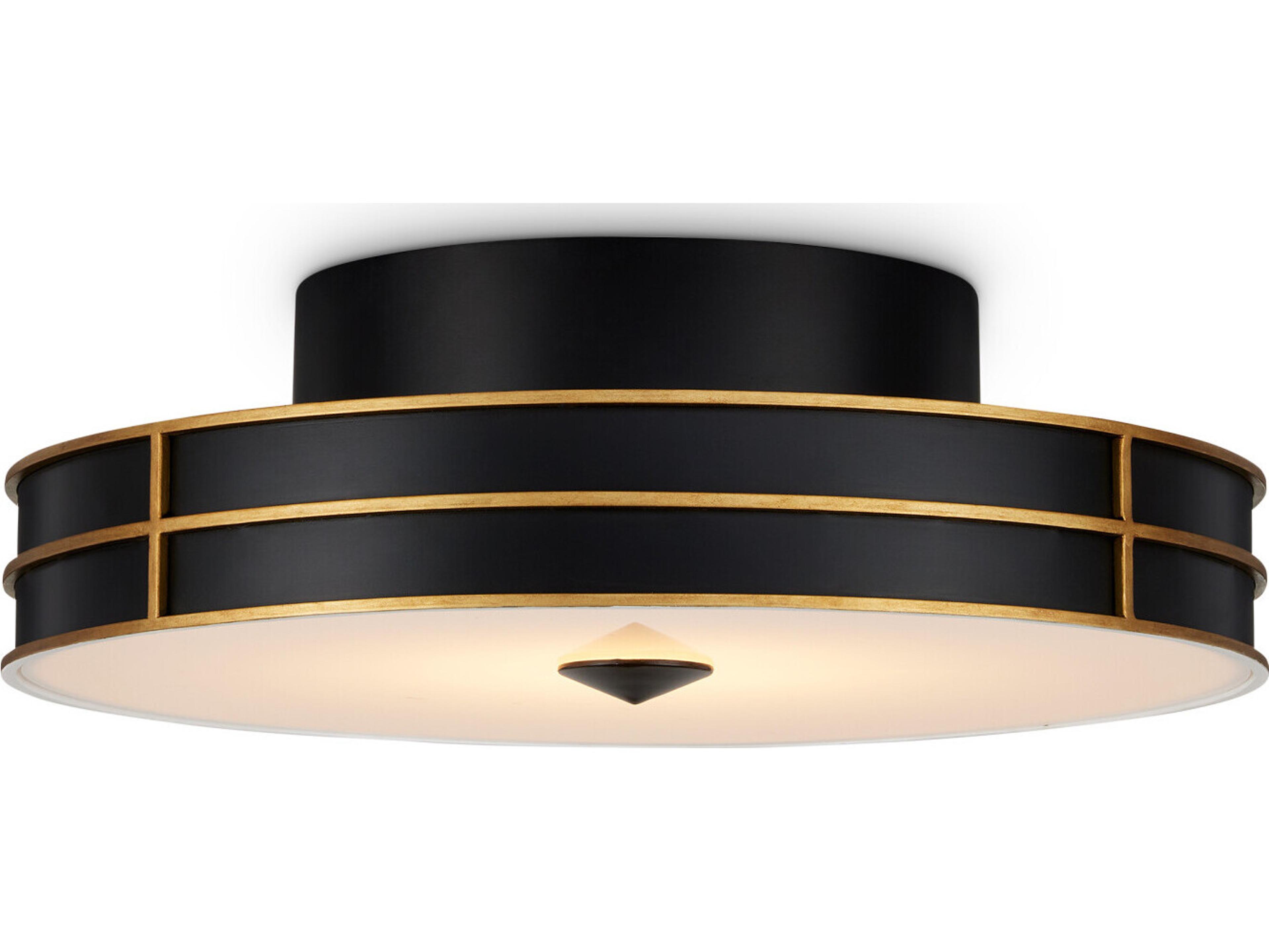 Fielding 1-Light Black Drum Flush Mount