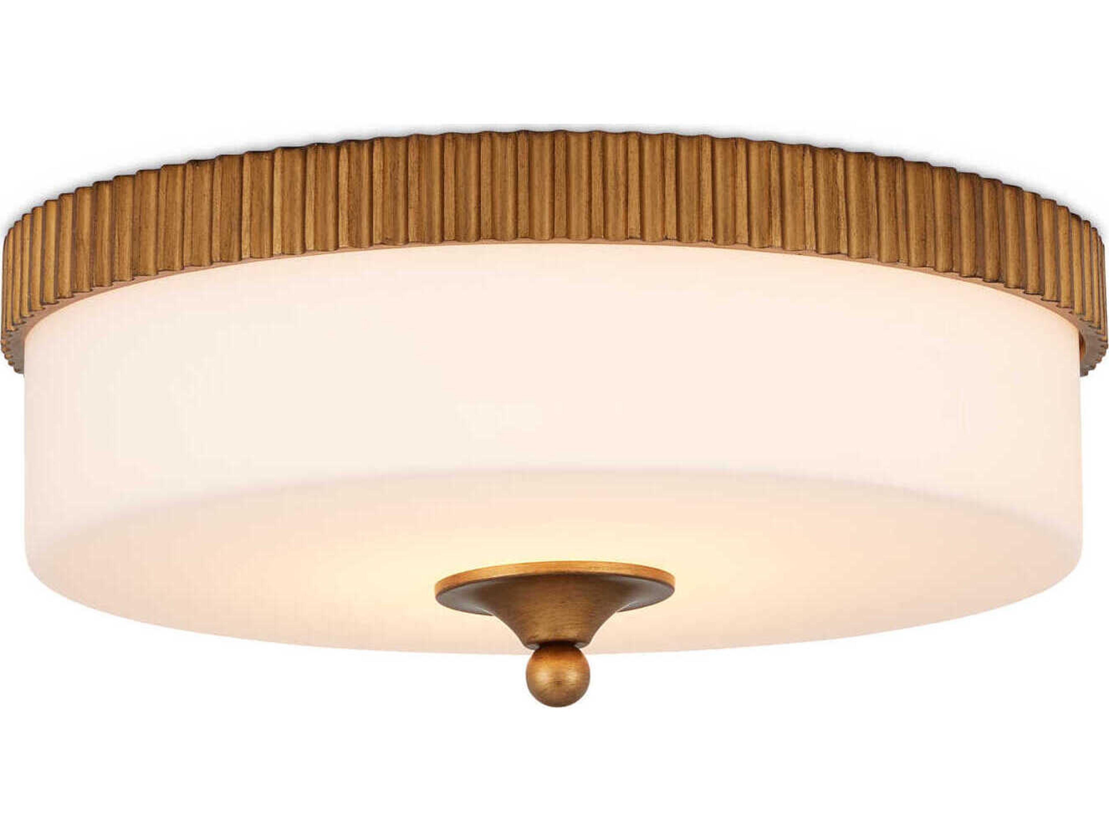 Bryce 1-Light Gold White Drum Flush Mount