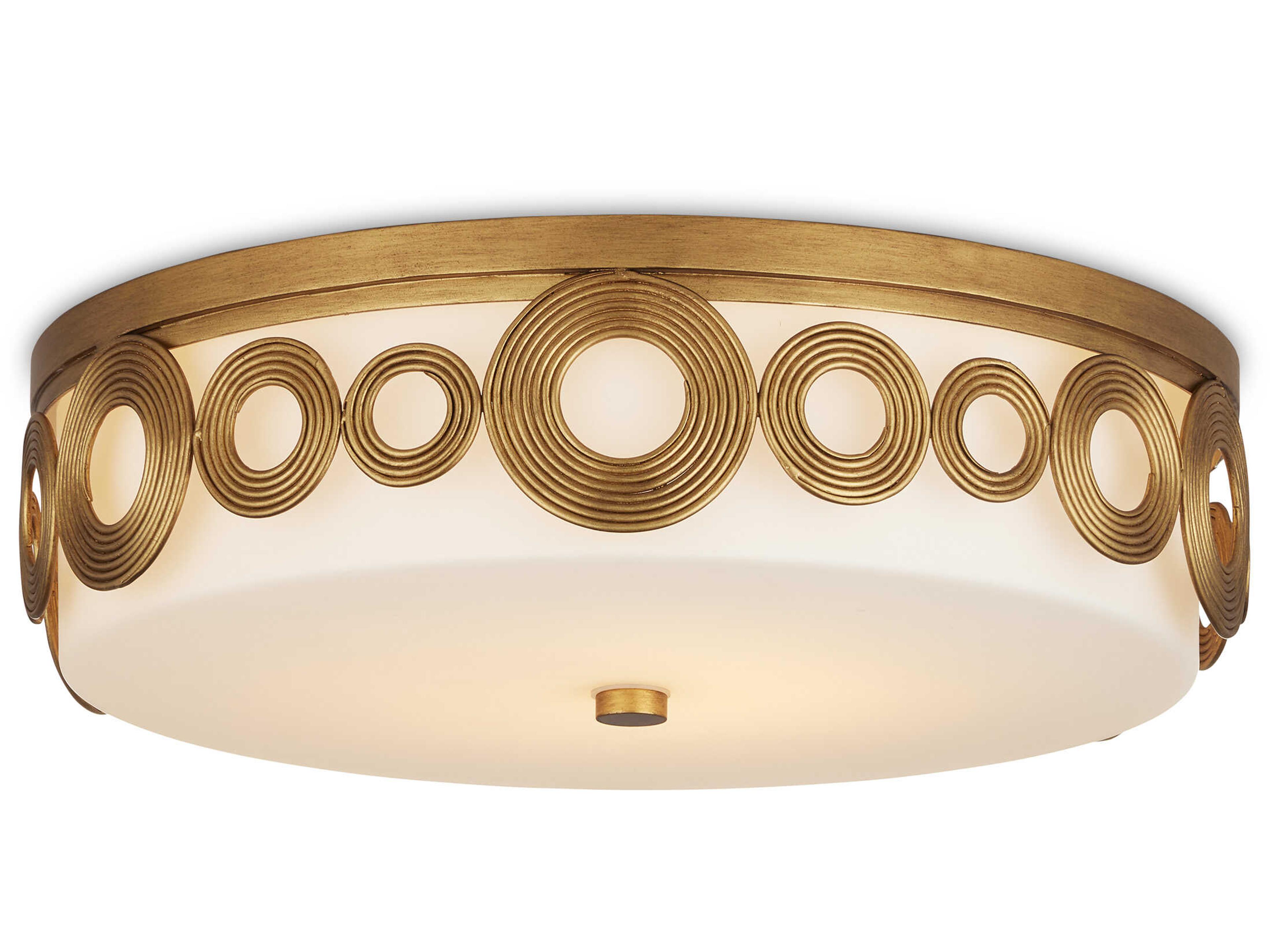 Currey & Company Gyges 1-Light Brass Drum Flush Mount
