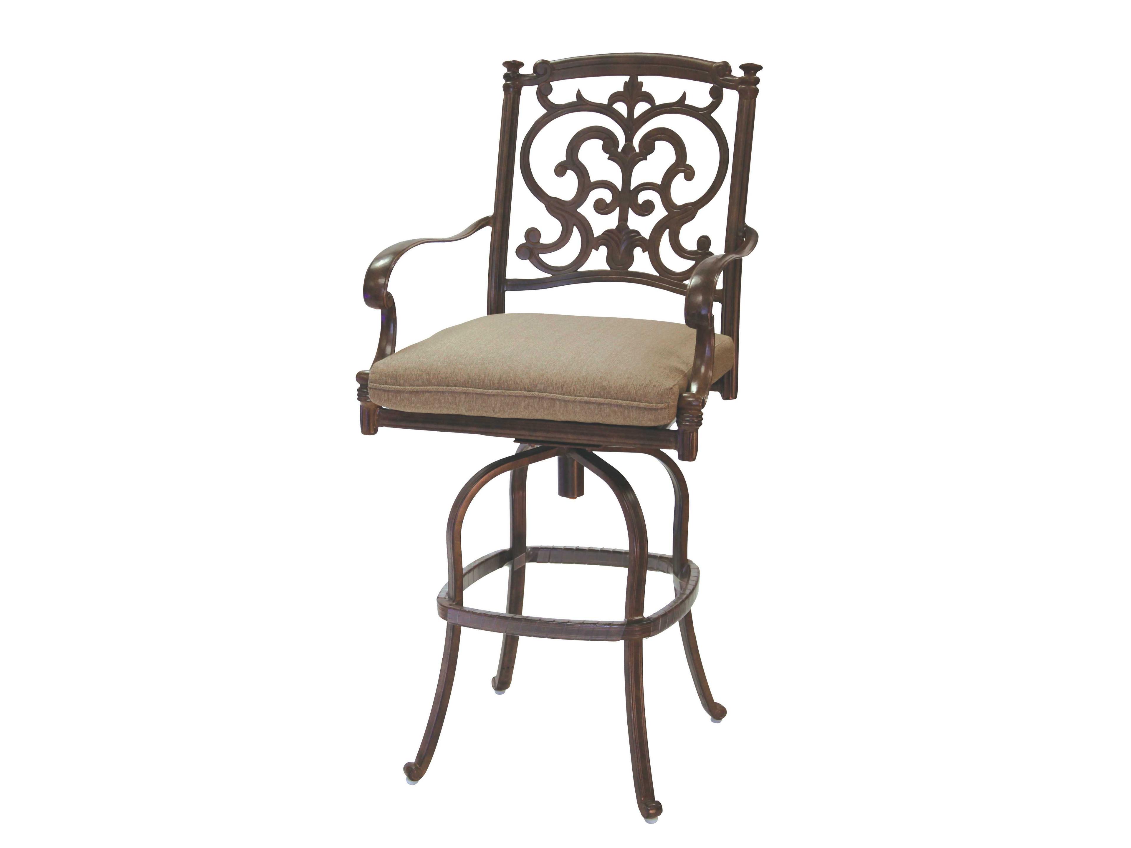 Darlee Outdoor Living Santa Barbara Antique Bronze Cast Aluminum Swivel Bar Stool