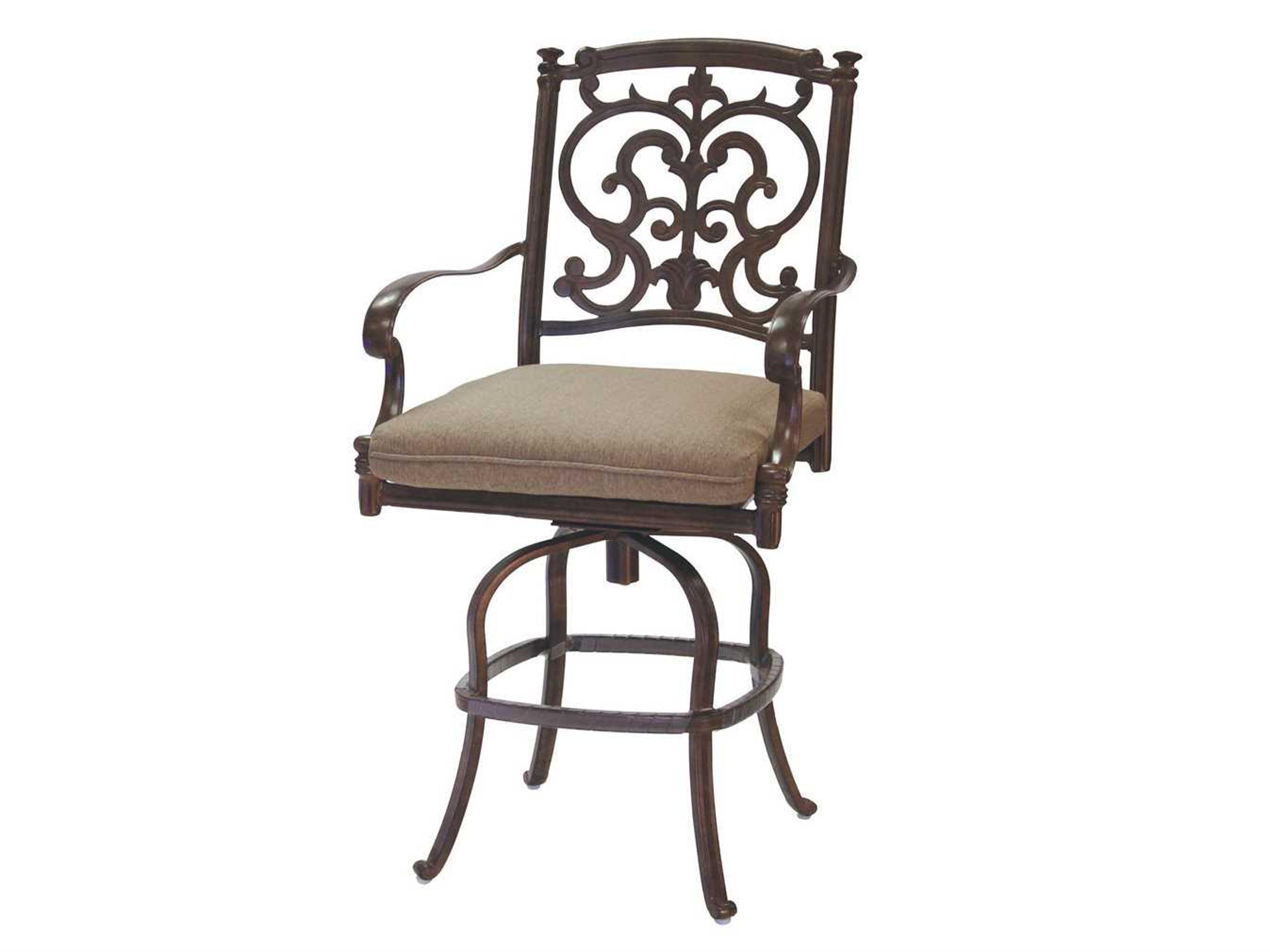 Darlee Outdoor Living Santa Barbara Antique Bronze Cast Aluminum Swivel Counter Height Stool