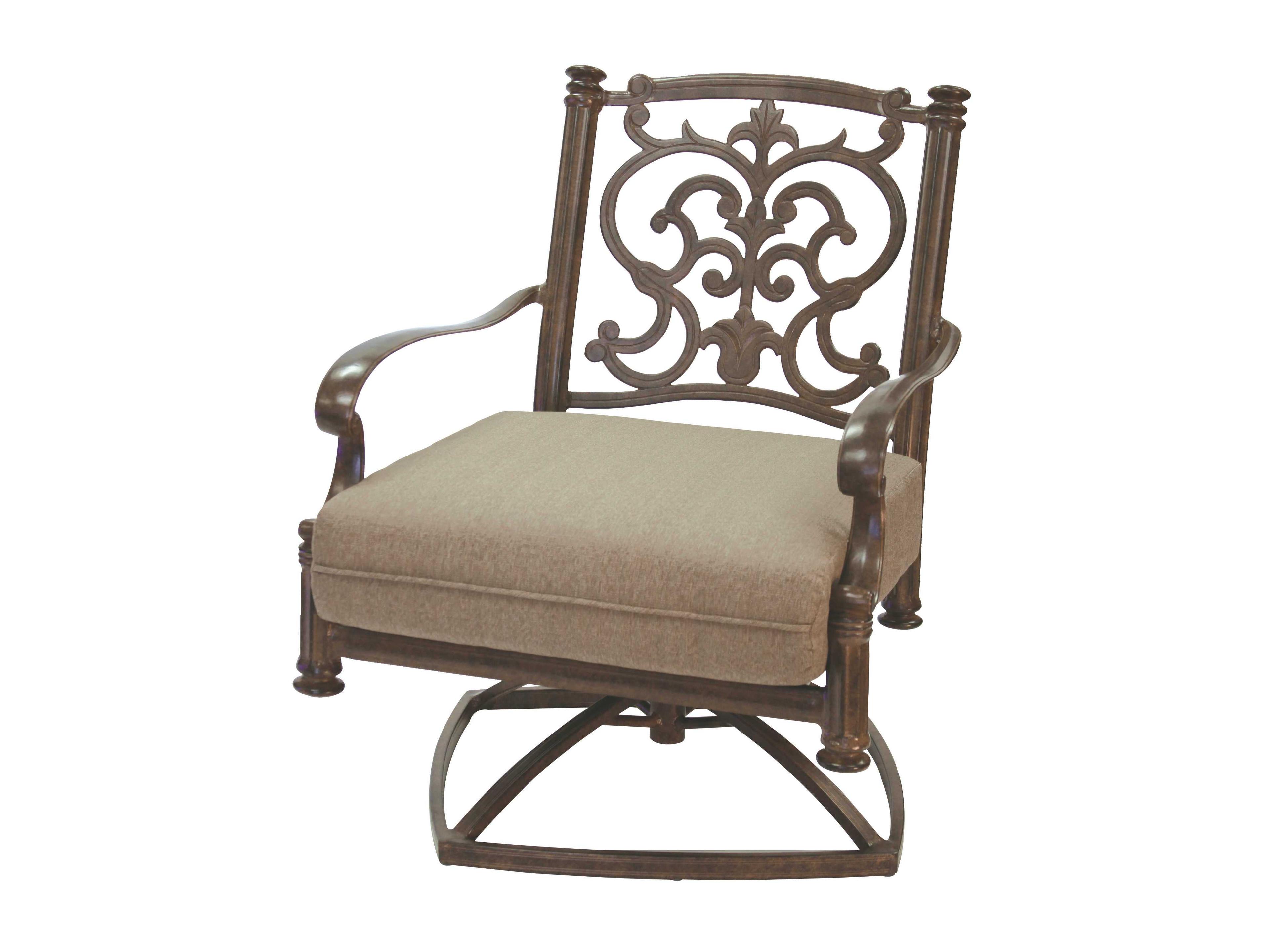 Darlee Outdoor Living Santa Barbara Antique Bronze Cast Aluminum Swivel Rocker Club Chair