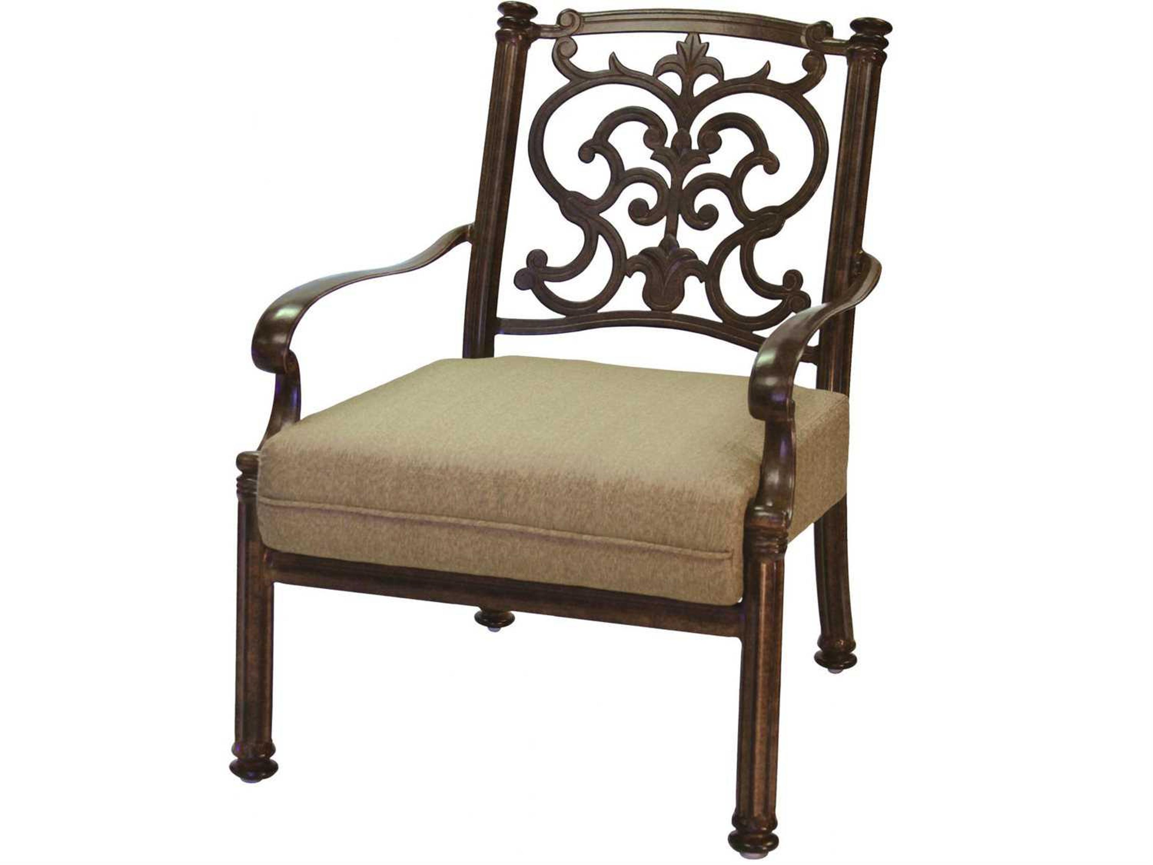 Darlee Outdoor Living Santa Barbara Antique Bronze Cast Aluminum Club Chair