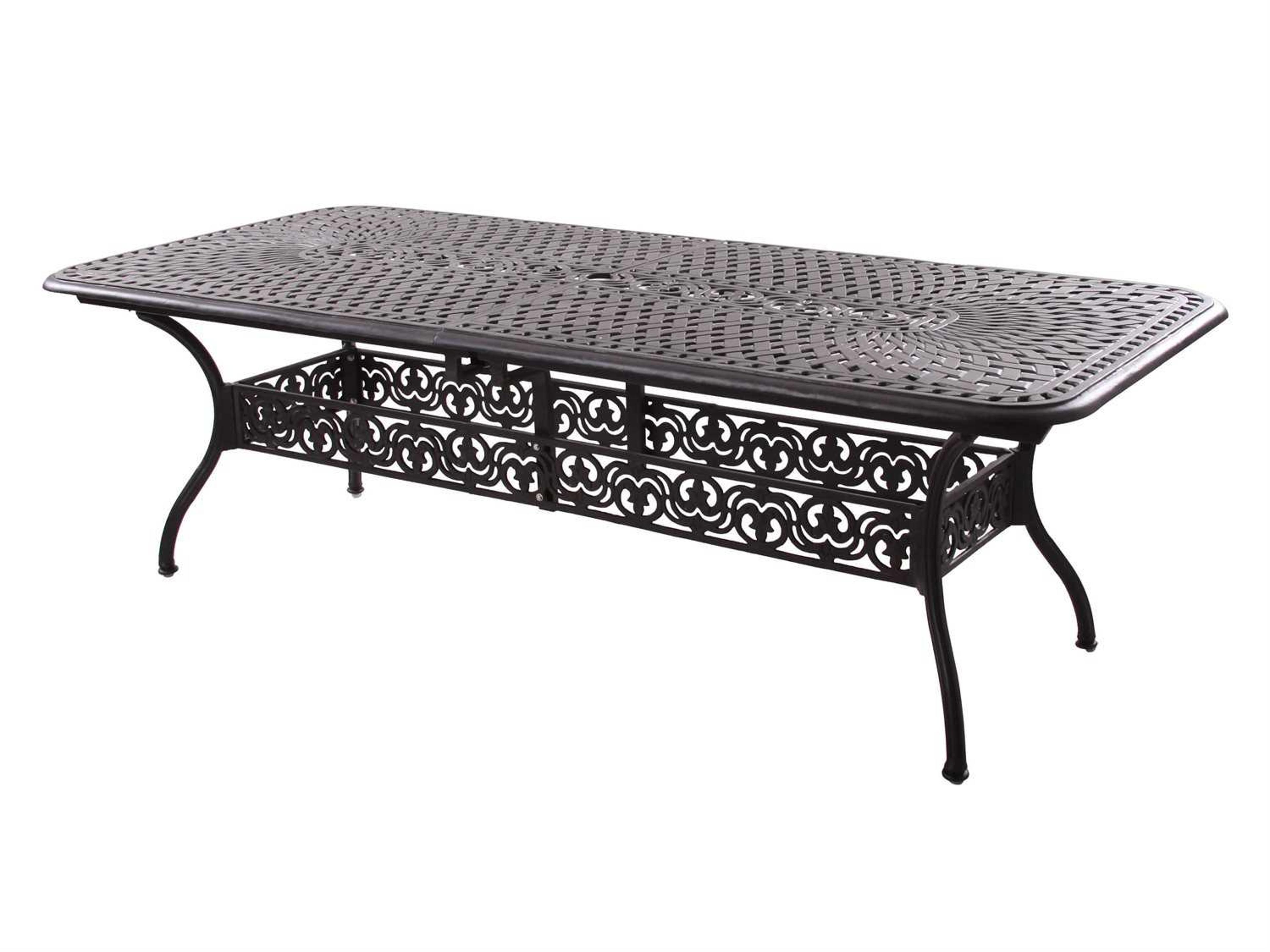 Darlee Outdoor Living Series Antique Bronze Cast Aluminum Rectangular Extendable Dining Table
