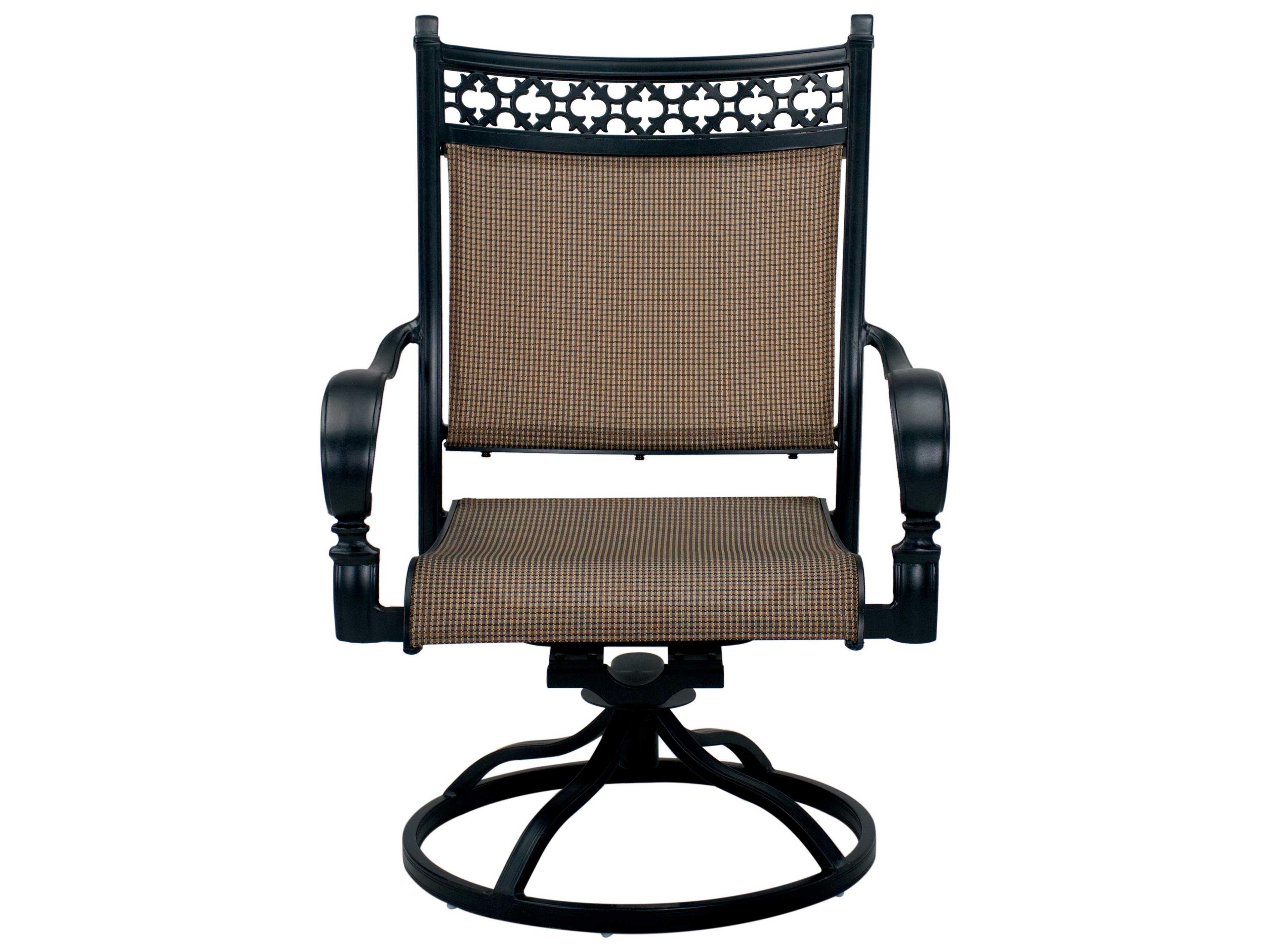 Darlee Outdoor Living Mountain View Cast Aluminum Sling Swivel Rocker Chair in Antique Bronze