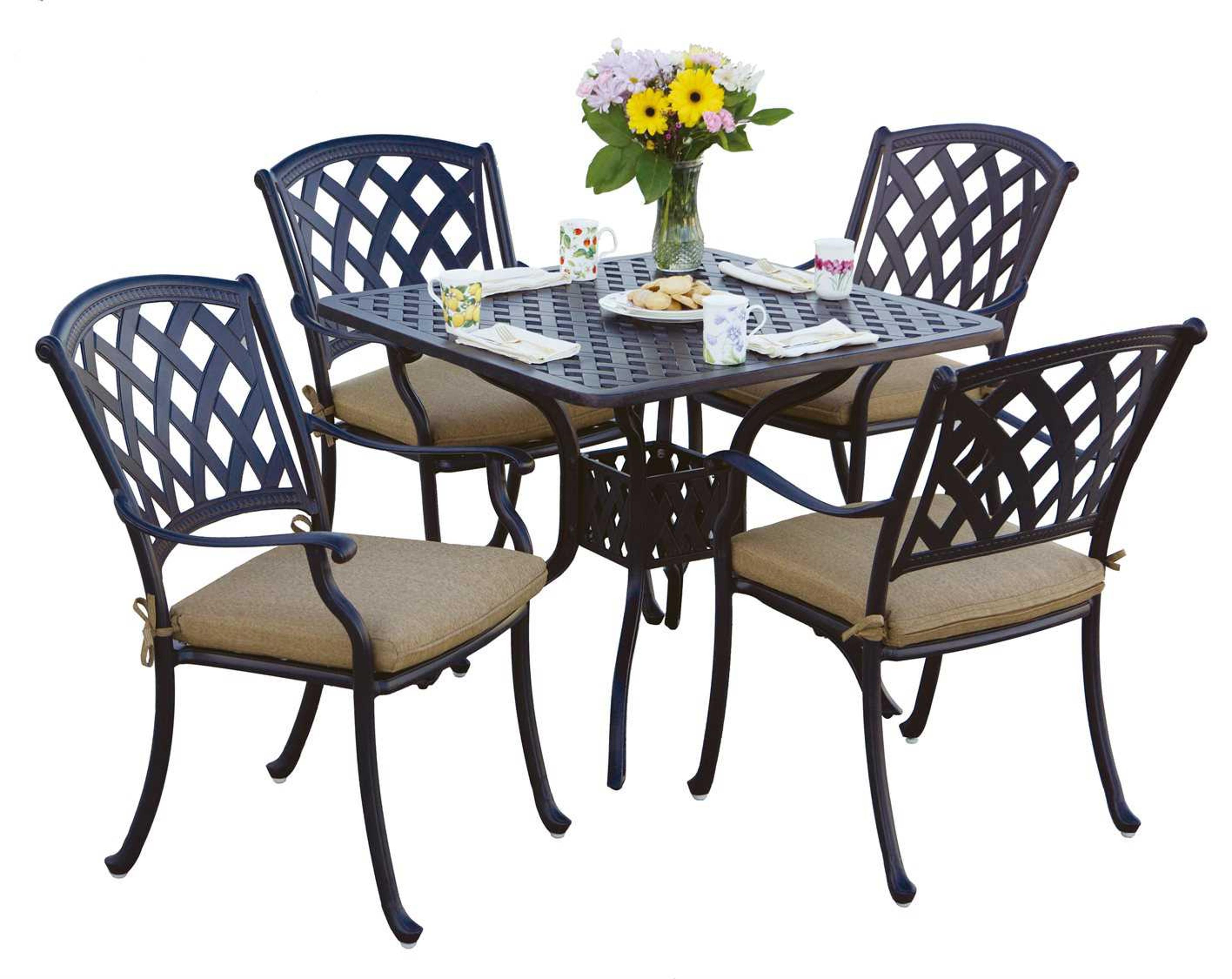 Darlee Ocean View Antique Bronze Cast Aluminum Patio Dining Set