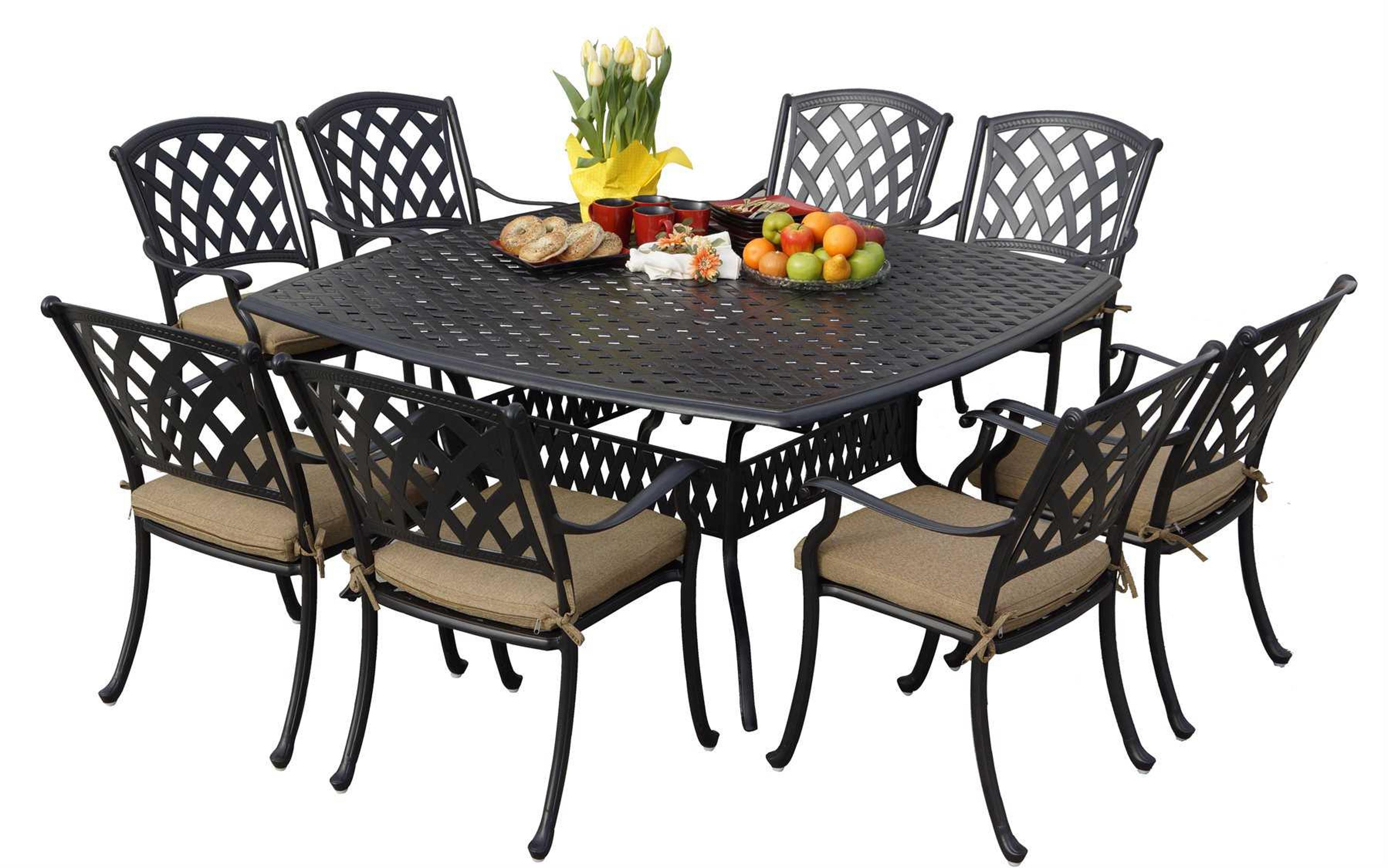 Darlee Ocean View Antique Bronze Cast Aluminum Patio Dining Set