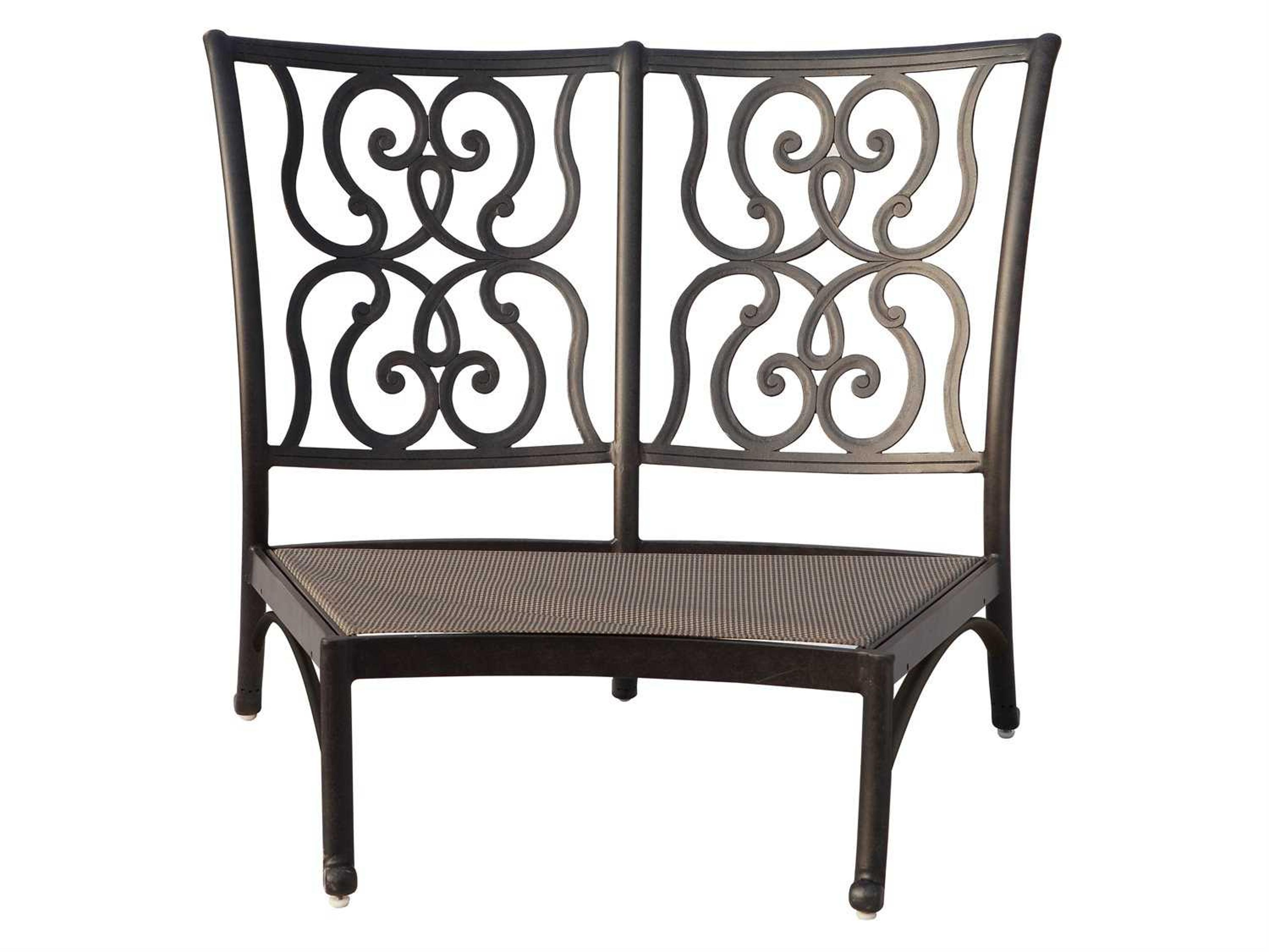 Santa Anita Cast Aluminum Antique Bronze Sectional Center Armless Chair