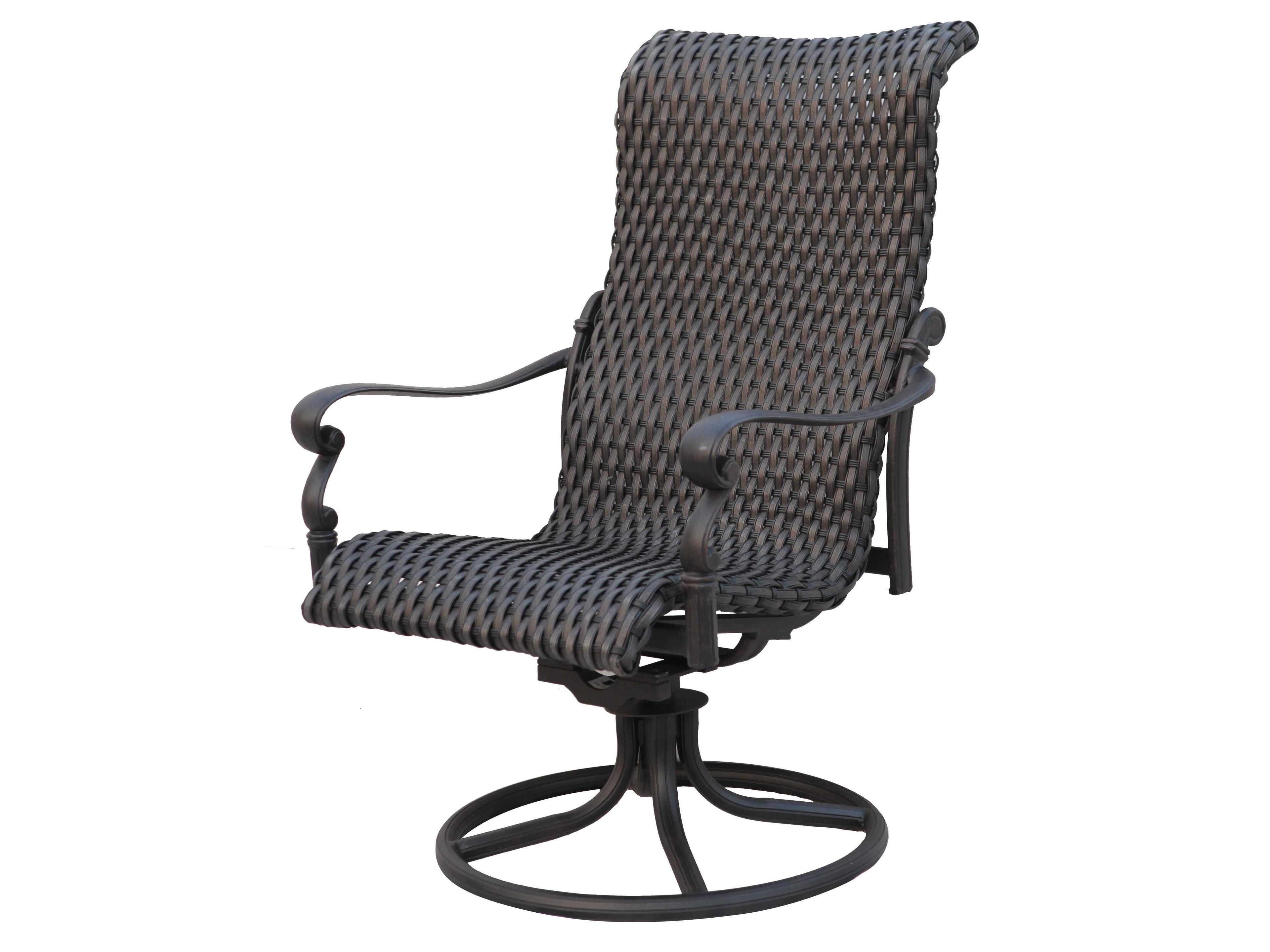 Darlee Outdoor Living Victoria Wicker Espresso Swivel Rocker Chair