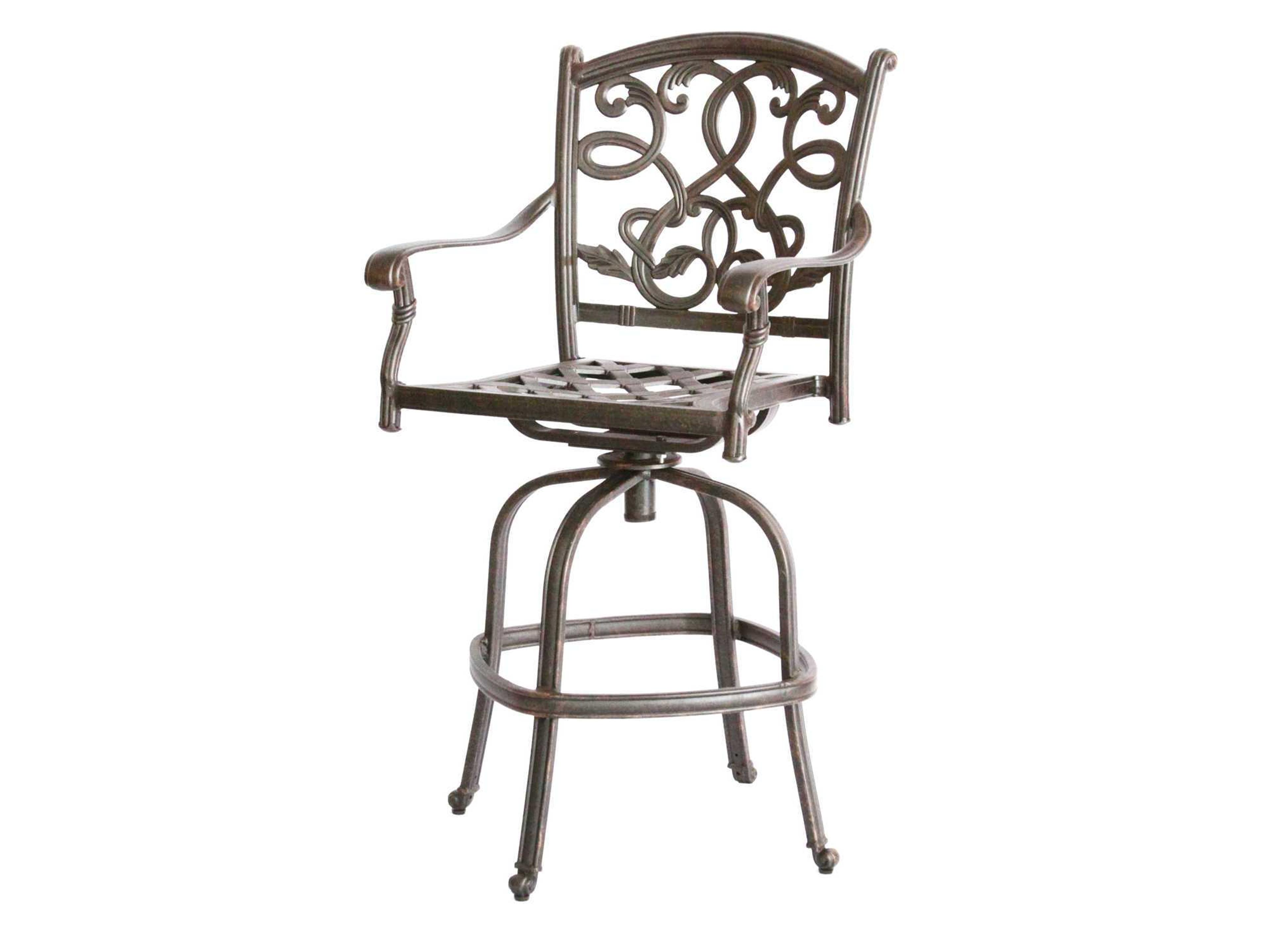 Darlee Outdoor Living Santa Monica Cast-Aluminum Antique Bronze Swivel Bar Stool