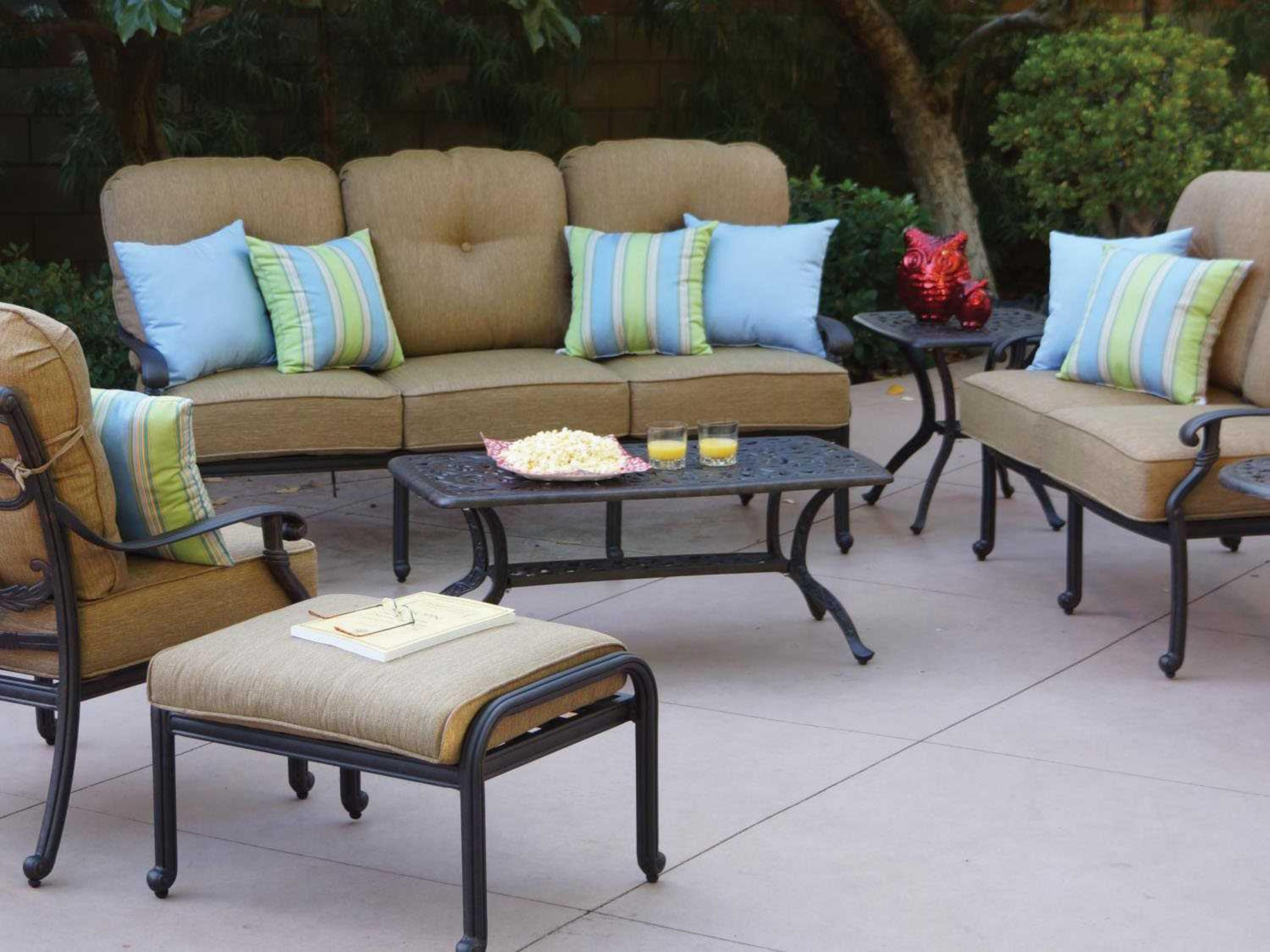 Darlee Outdoor Living Santa Monica Cast Aluminum Antique Bronze Lounge Set