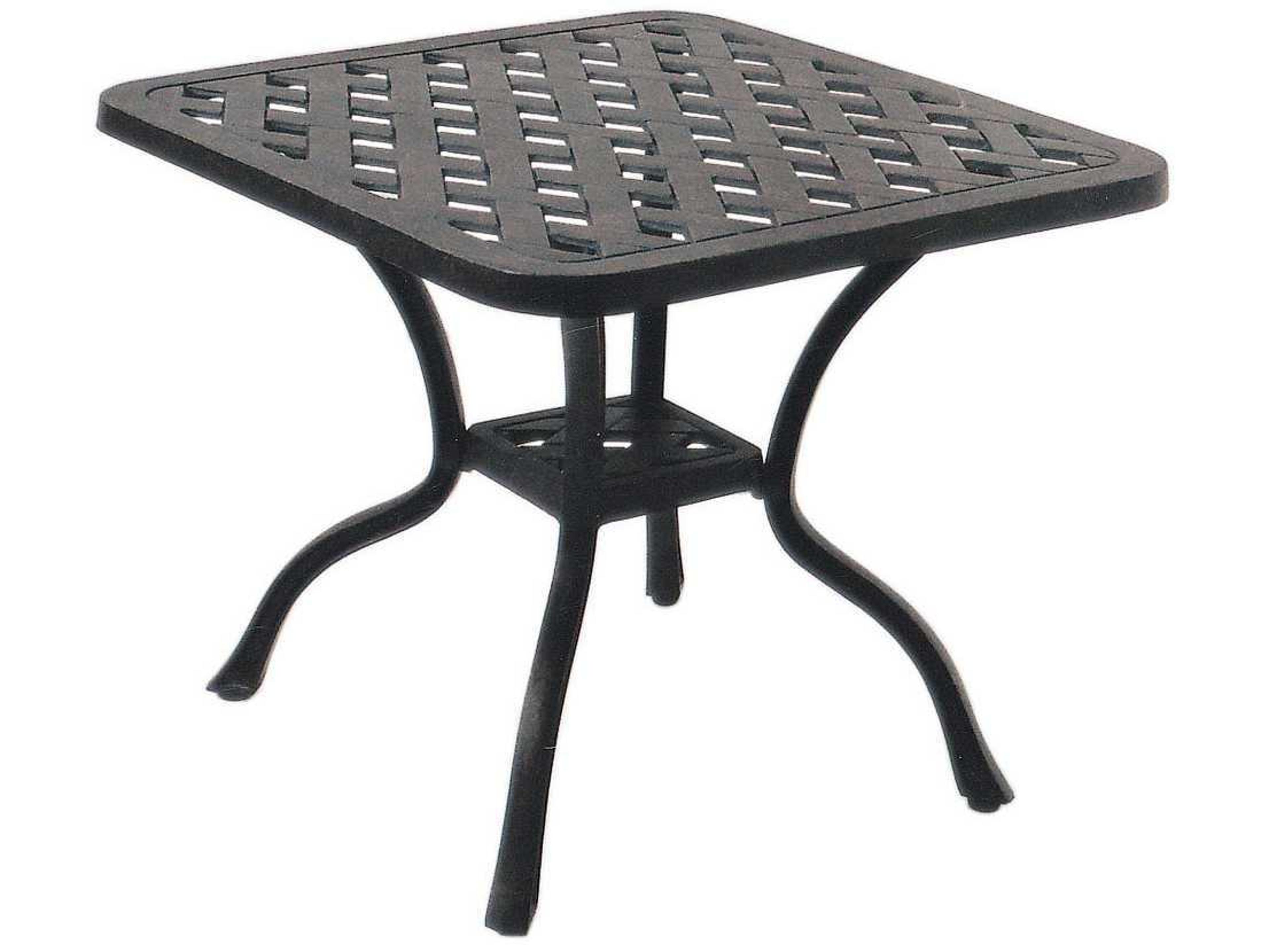 Darlee Outdoor Living Series Cast Aluminum Antique Bronze Square End Table