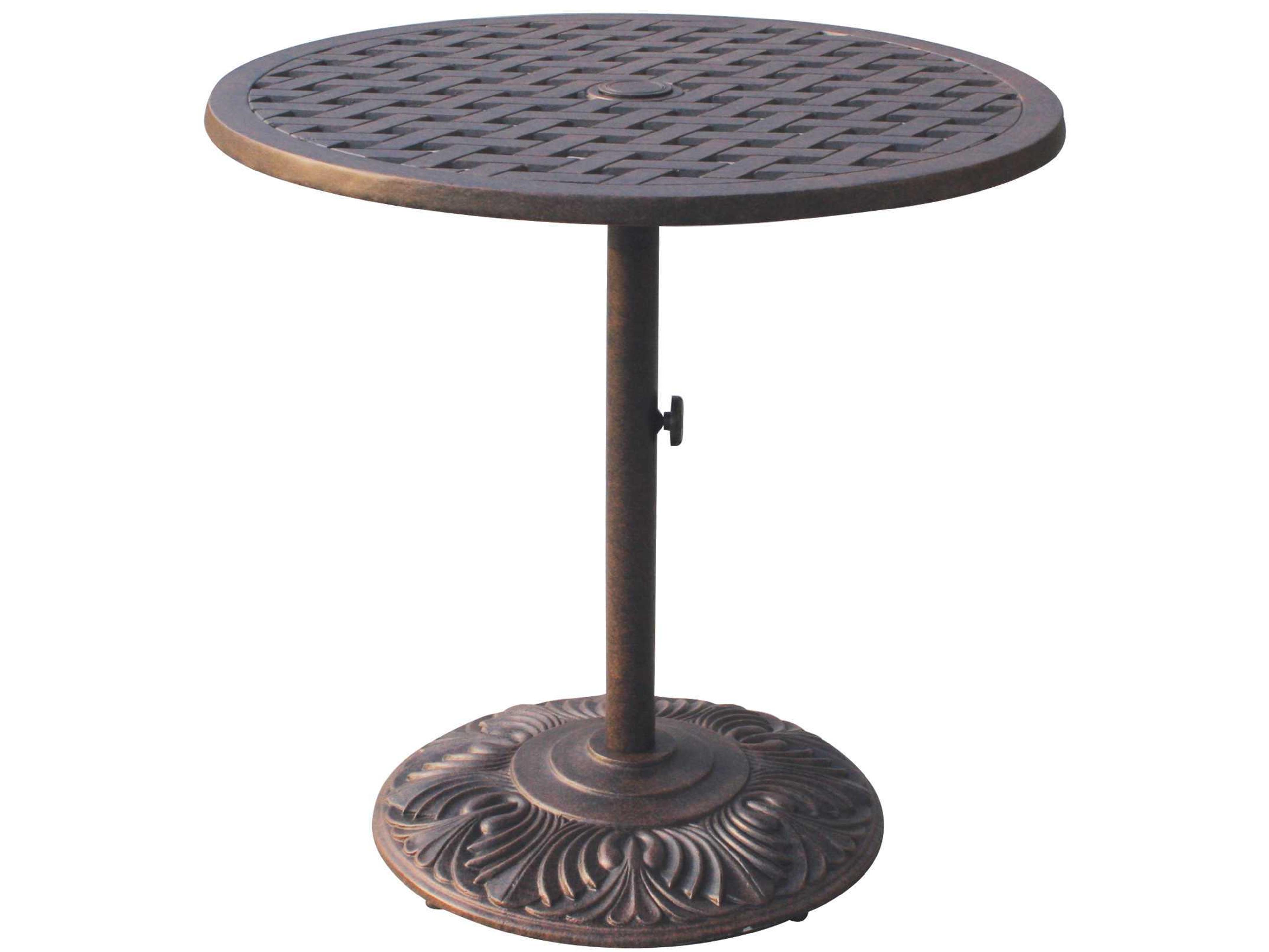 Darlee Outdoor Living Series Cast Aluminum Antique Bronze Round Bar Table