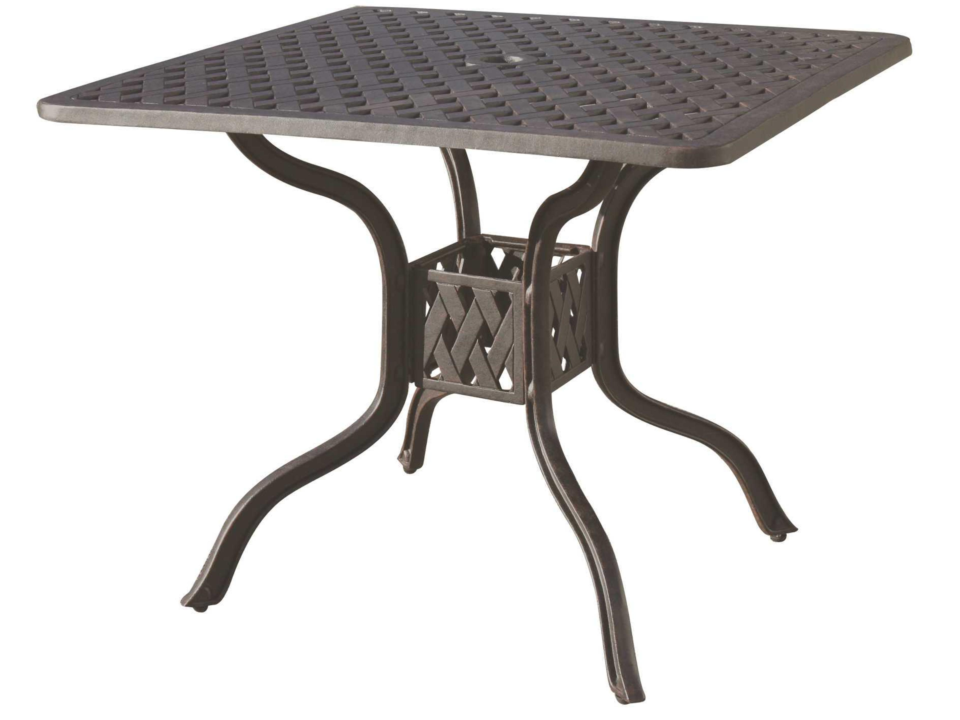 Darlee Outdoor Living Series Cast Aluminum Antique Bronze Square Dining Table