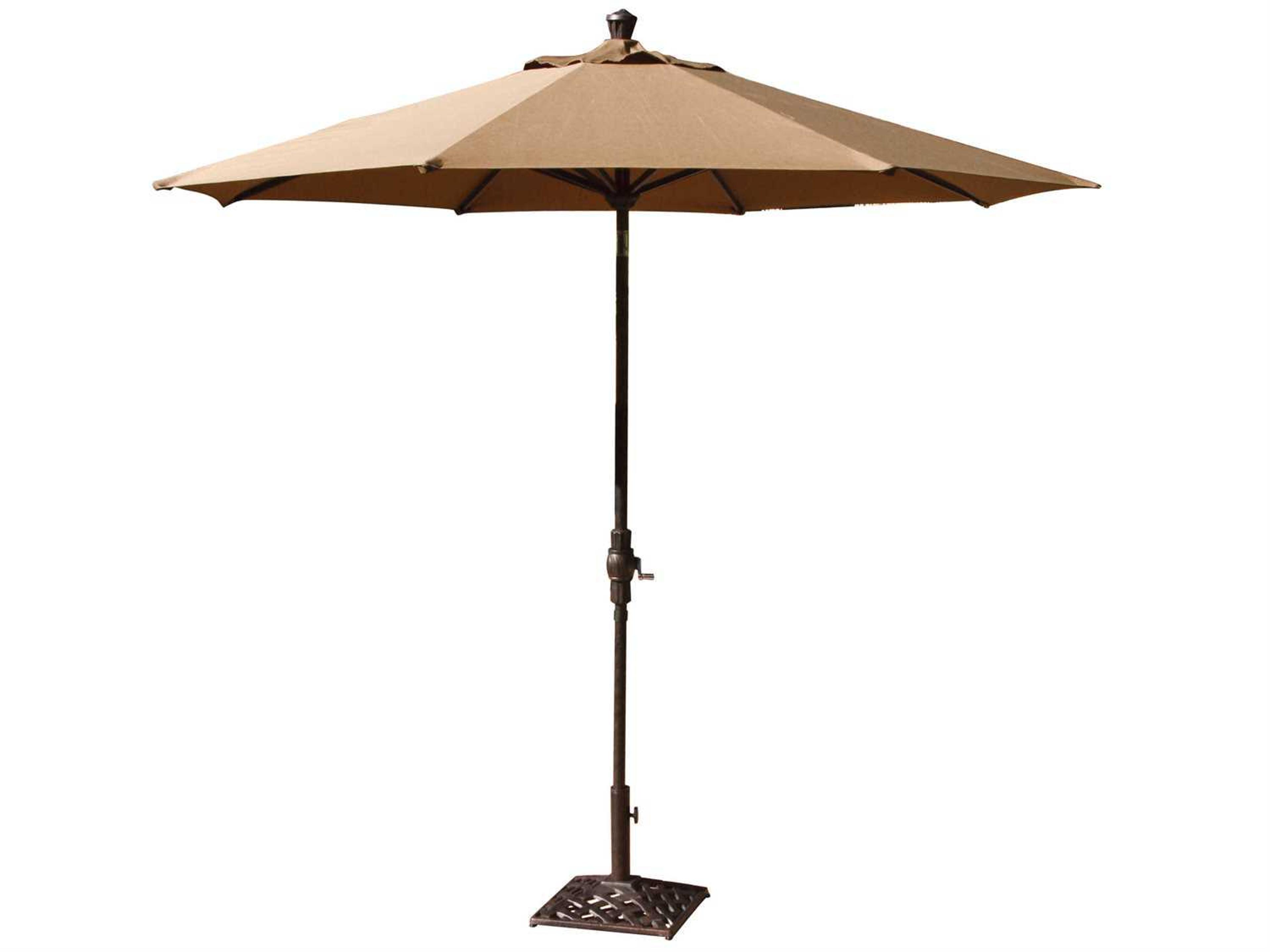 Darlee Outdoor Living Umbrellas Cast Aluminum Antique Bronze 9 Foot Auto Tilt Umbrella