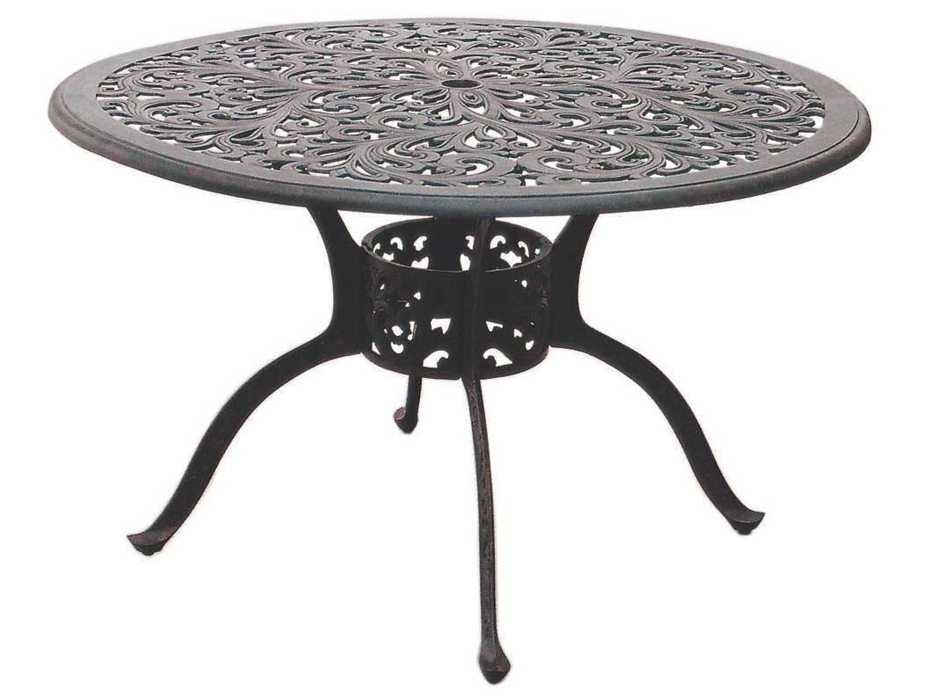 Darlee Outdoor Living Series 80 Cast Aluminum Antique Bronze Round Dining Table