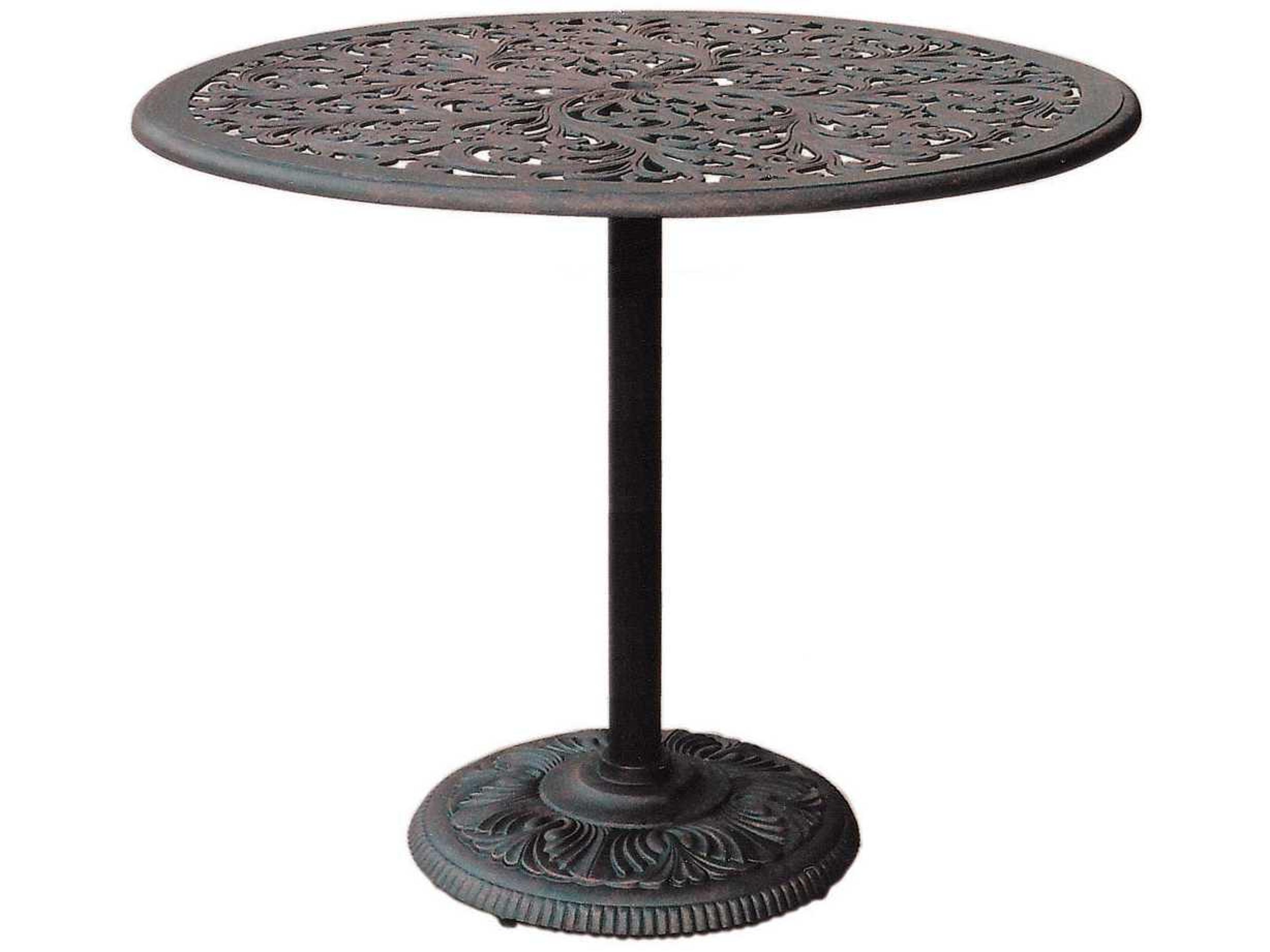 Darlee Outdoor Living Series 80 Cast Aluminum Antique Bronze Round Bar Table